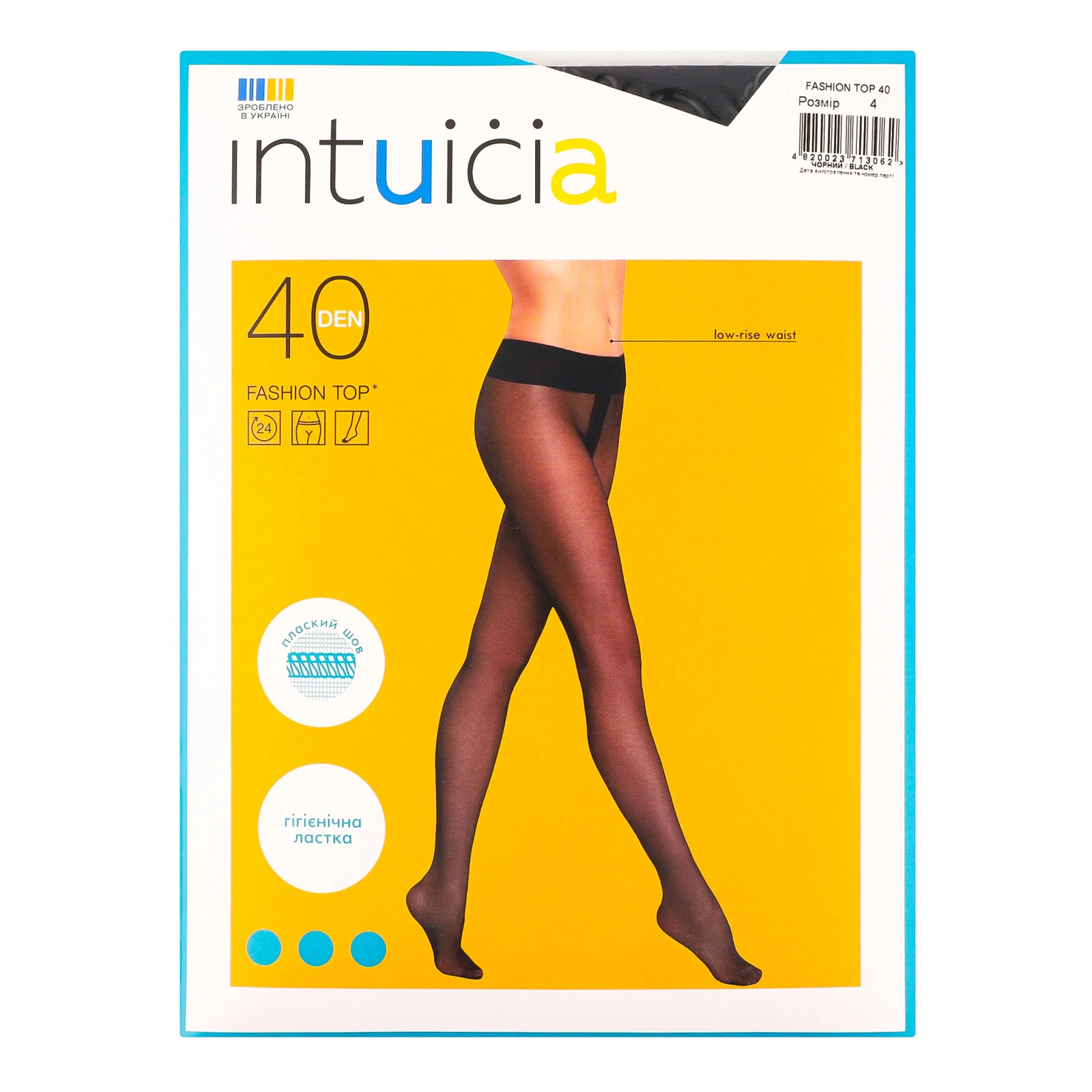 Колготки Intuicia Fashion Top жіночі 40den 4 чорний Фото №:1