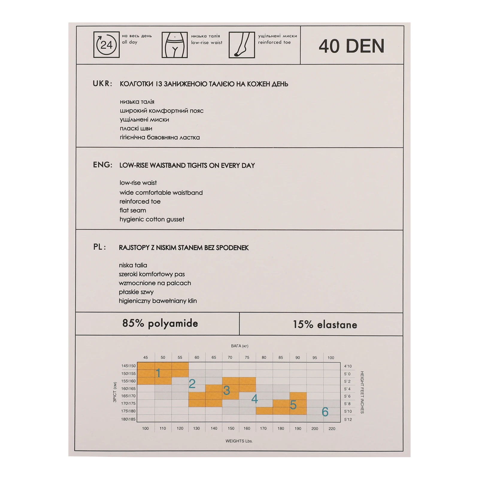 Колготки Intuicia Fashion Top жіночі 40den 3 daino Фото №:3