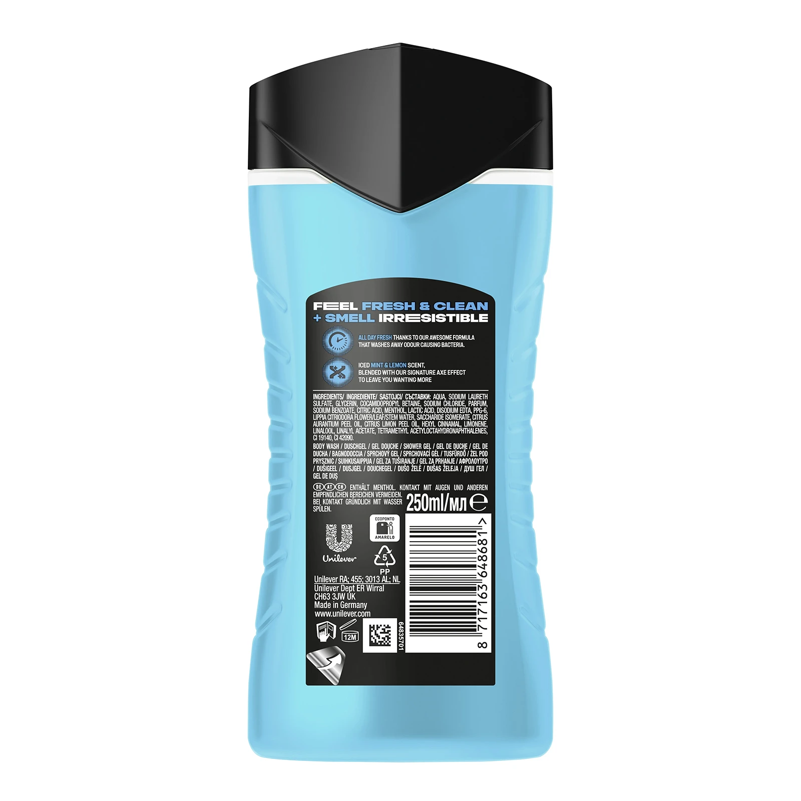 Гель для душу Axe Ice Chill 3в1 250мл Фото №:2