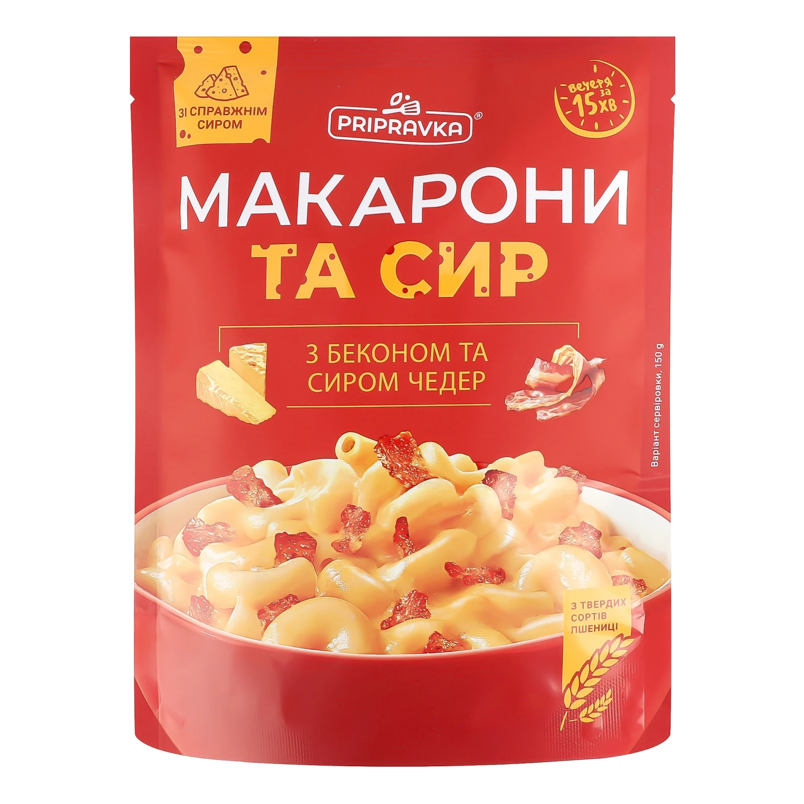 Макарони Pripravka з беконом та сиром Чедер 150г Фото №:1