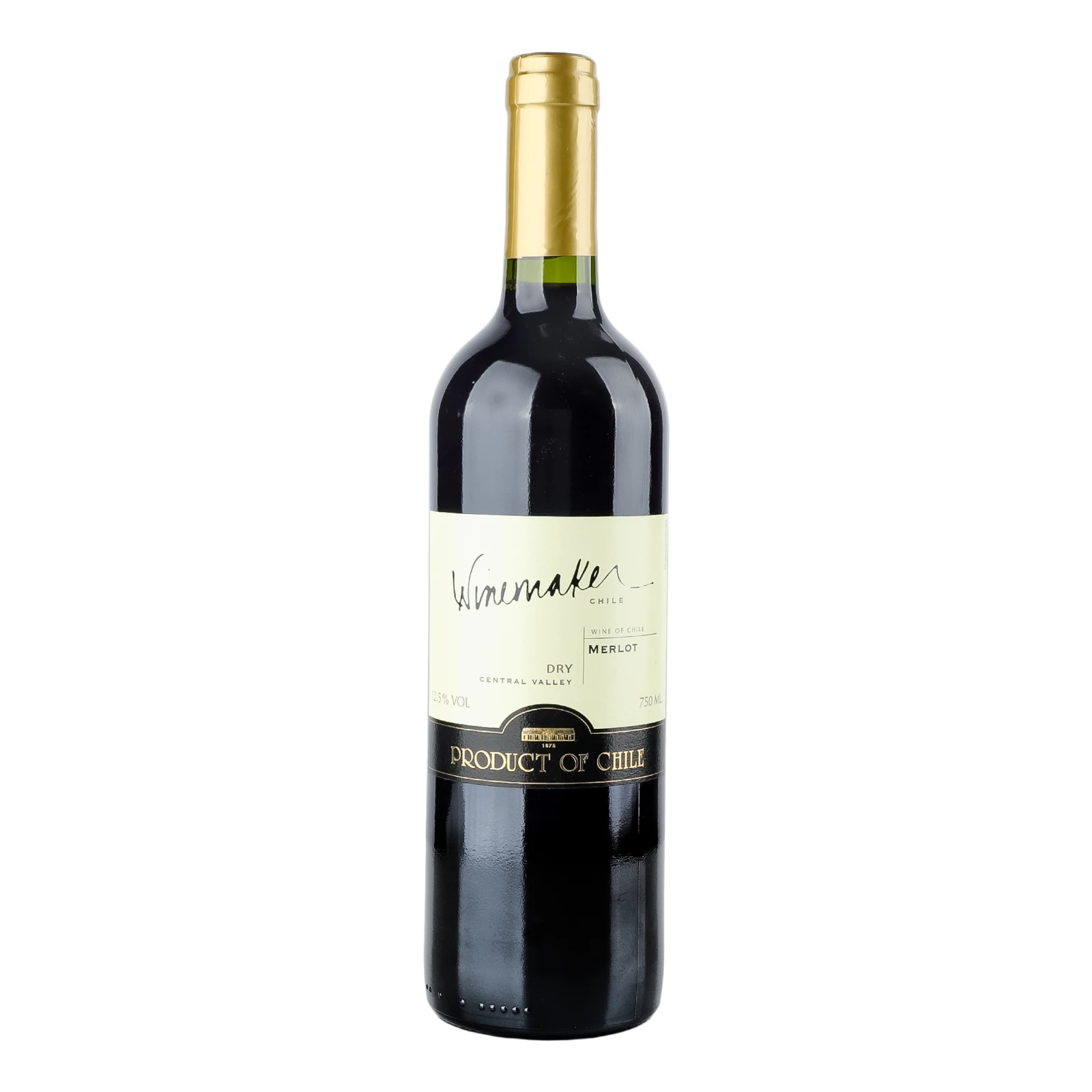 Вино Winemaker Merlot червоне сухе 12,5% 0.75л Фото №:1
