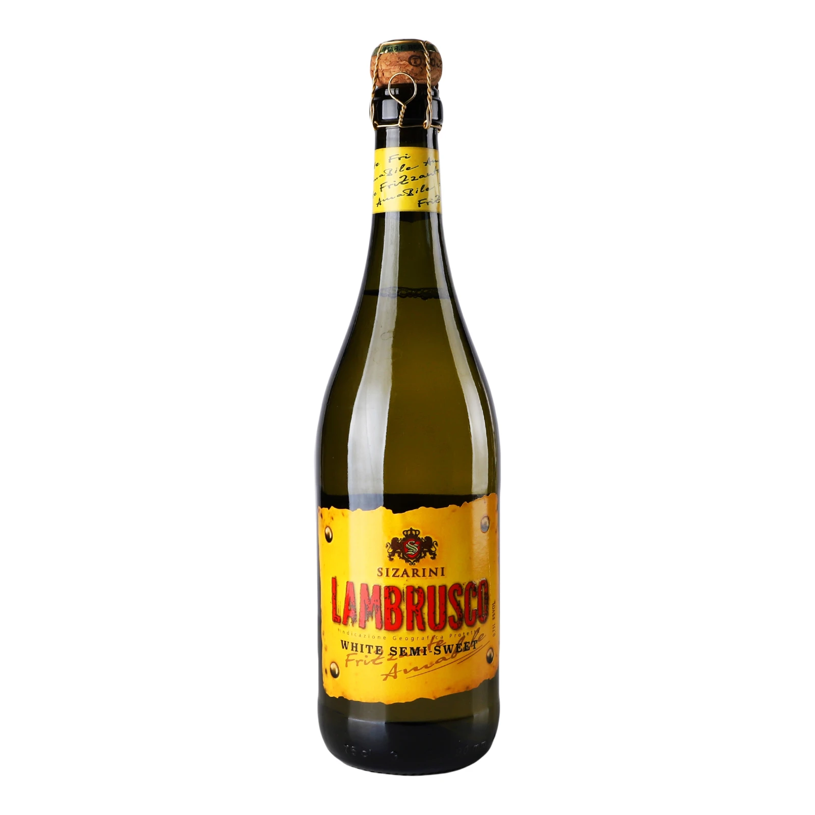 Вино напівігристе Sizarini Lambrusco dell'Emilia біле напівсолодке 8% 0.75л Фото №:1