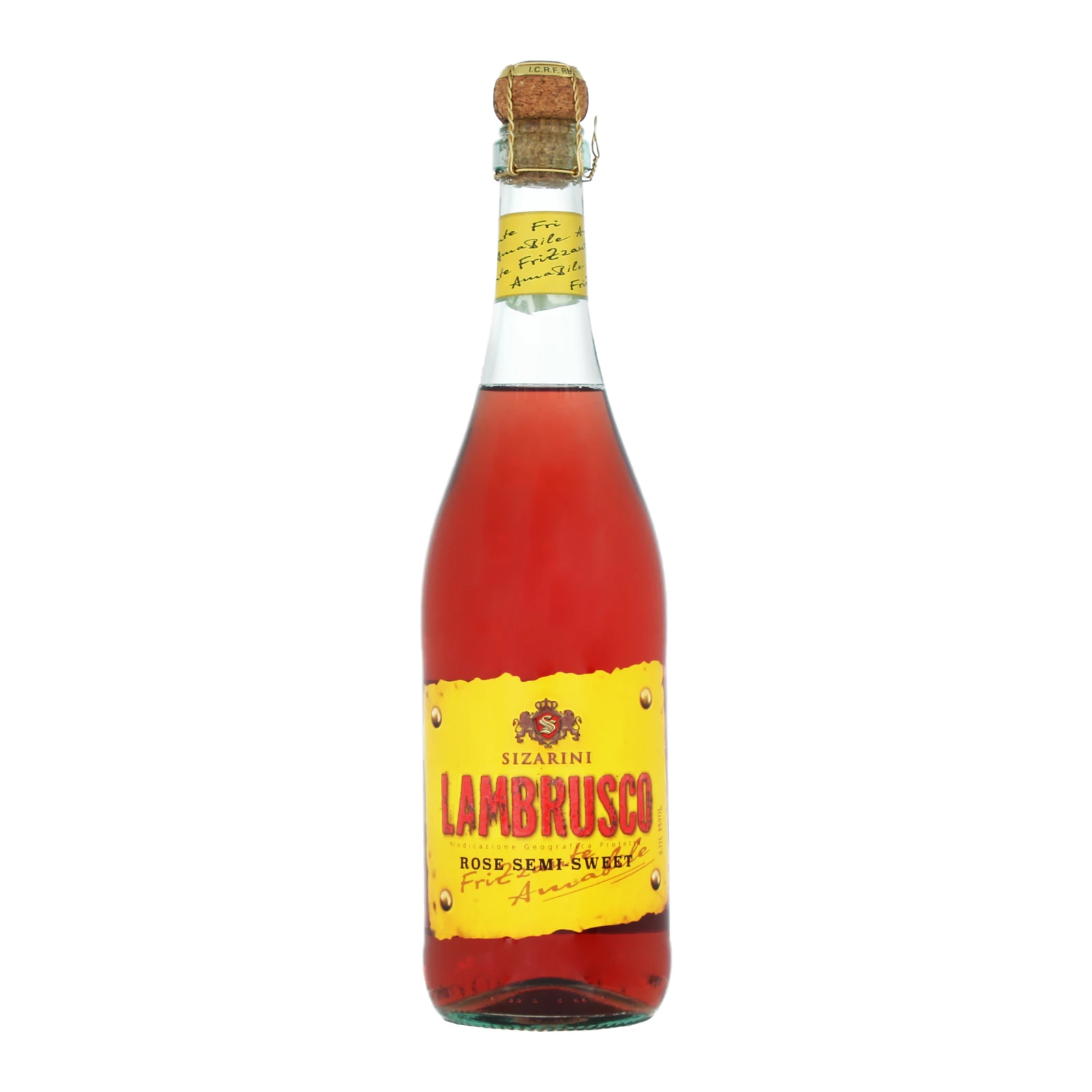 Вино ігристе Sizarini Lambrusco dell'Emilia рожеве напівсолодке 8% 0.75л Фото навігації №:1
