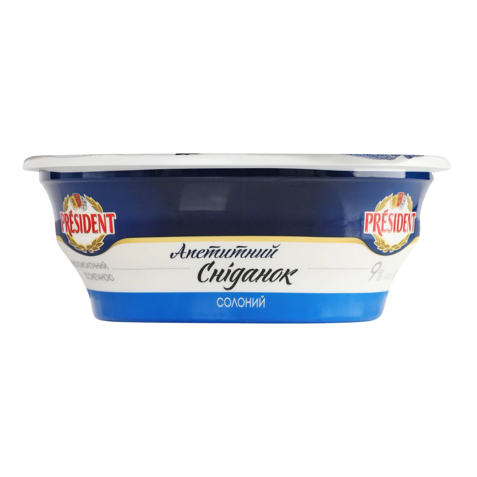 Сир кисломолочний President Апетитний сніданок зі сметаною солоний 9% 180г Фото №:1