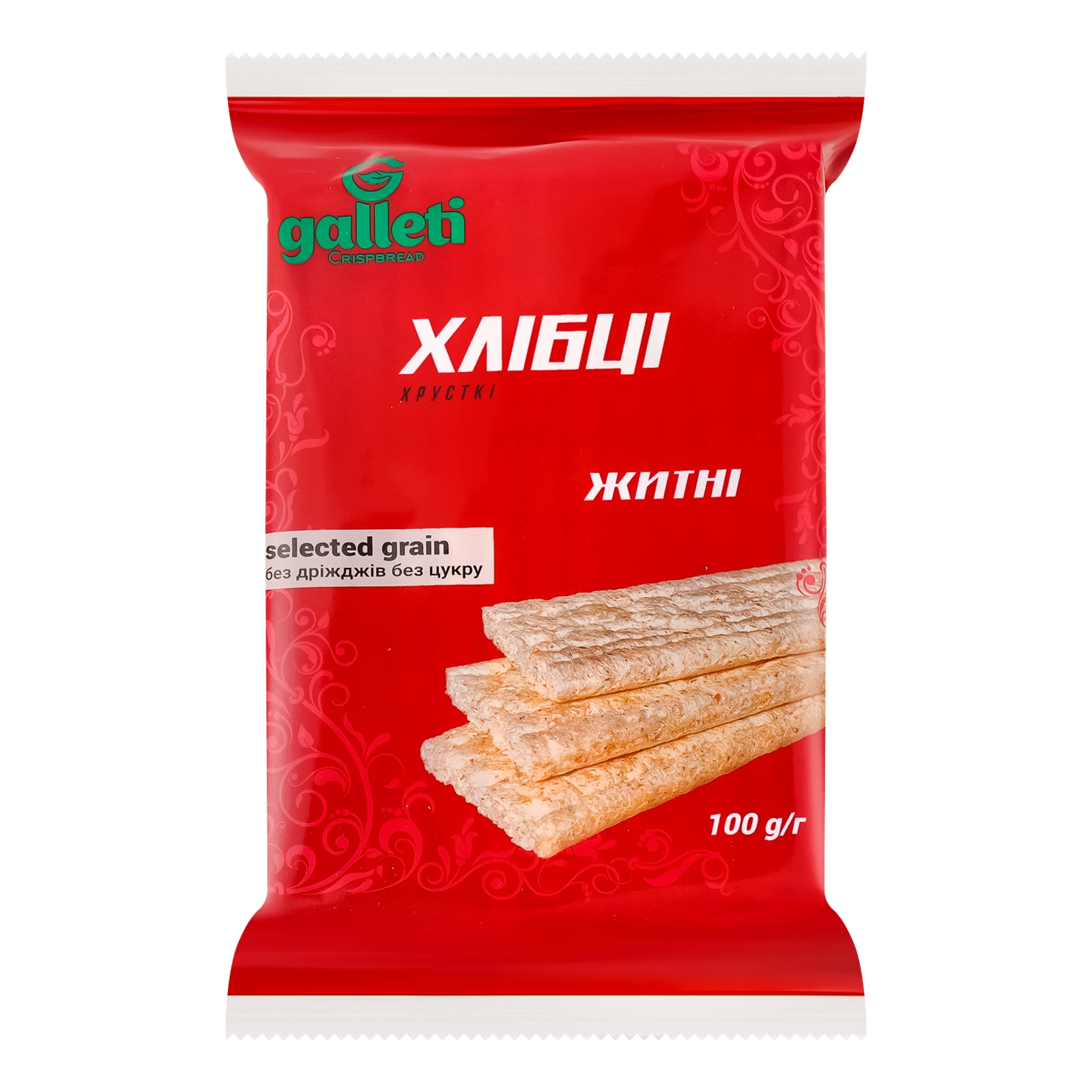 Хлібці Galleti хрусткі Житні 100г Фото №:1