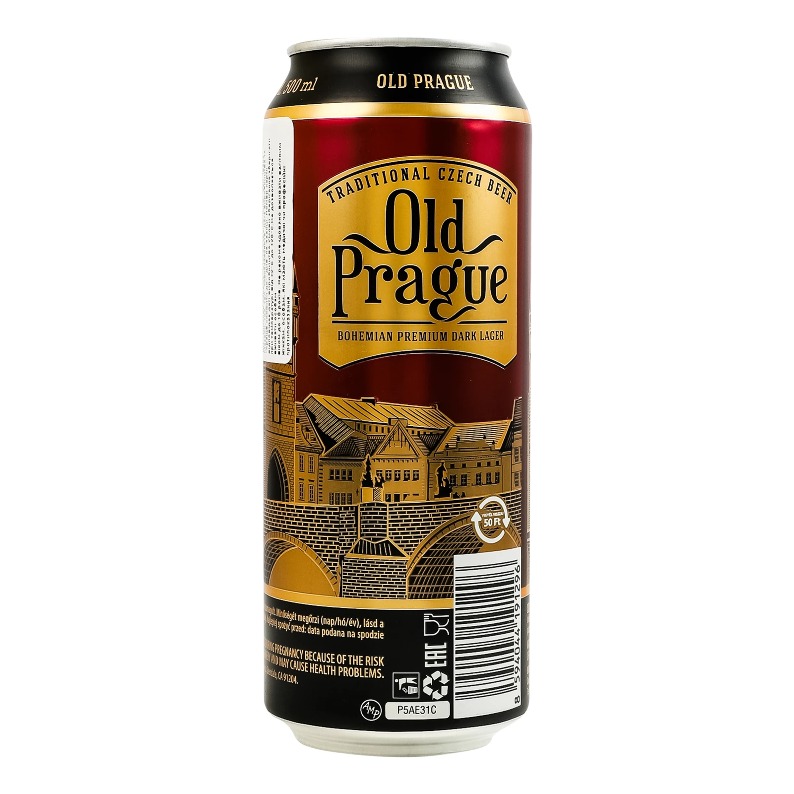 Пиво Old Prague Bohemian Dark Lager темне фільтроване пастеризоване 4.4% 0.5л фото 2