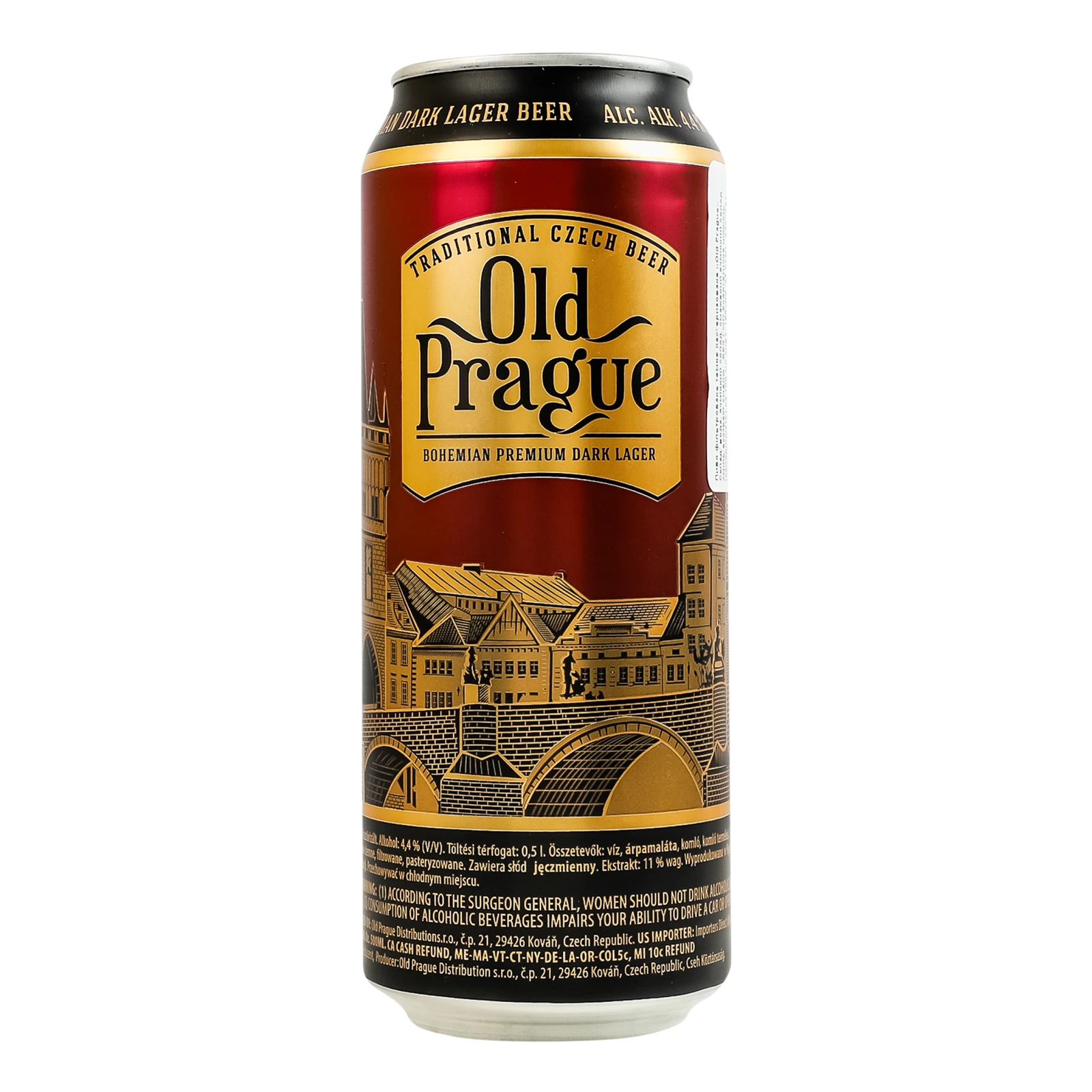 Пиво Old Prague Bohemian Dark Lager темне фільтроване пастеризоване 4.4% 0.5л Фото №:1