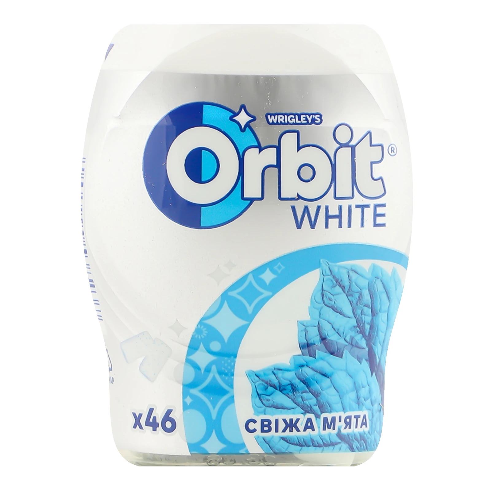 Гумка жувальна Orbit White Природна білизна зубів без цукру Свіжа м'ята 64г