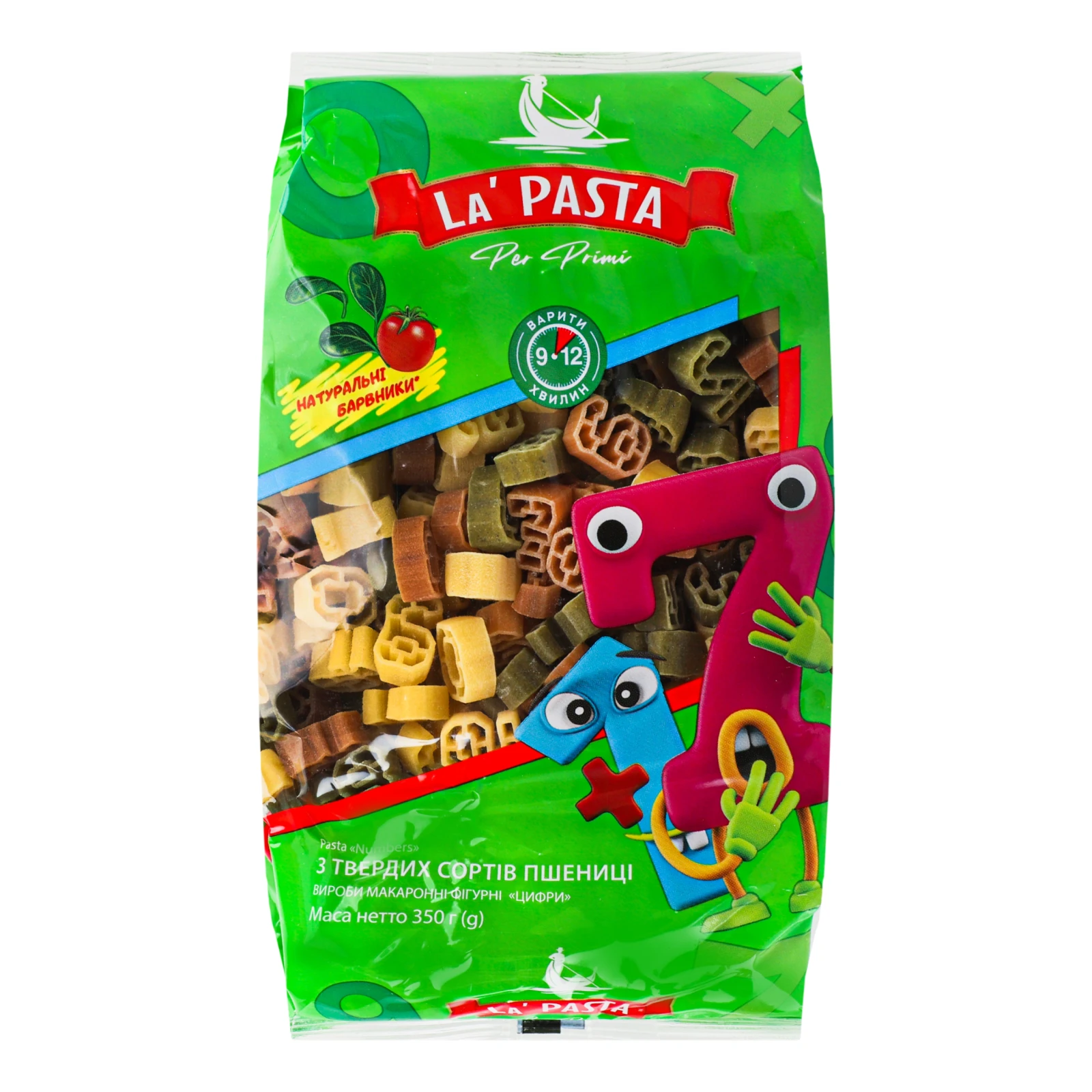 Вироби макаронні La Pasta Per Primi Numbers з твердих сортів пшениці 350г Фото №:1