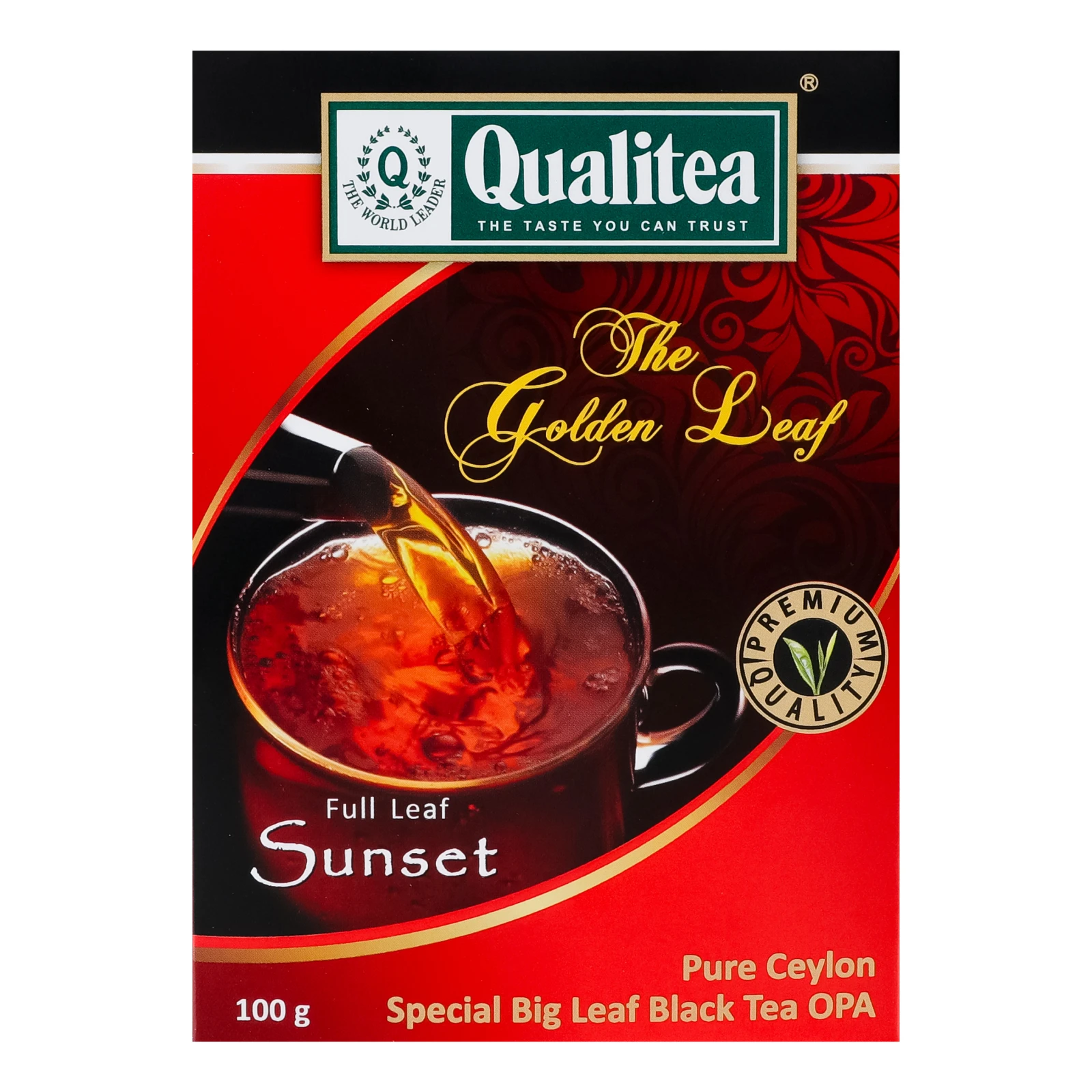 Чай Qualitea Sunset чорний цейлонський байховий великолистовий 100г Фото №:2