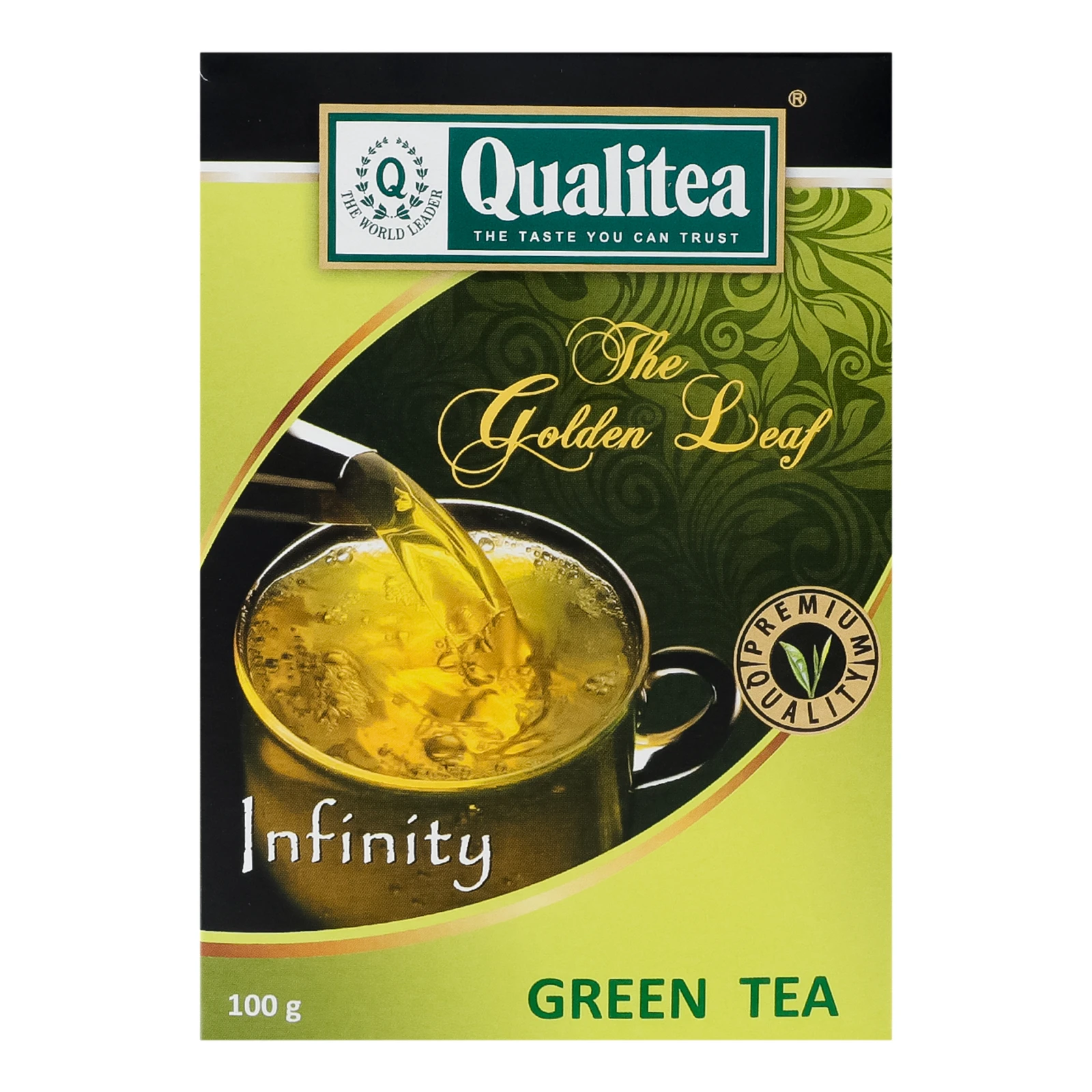 Чай Qualitea Infinity зелений байховий великолистовий 100г Фото №:2