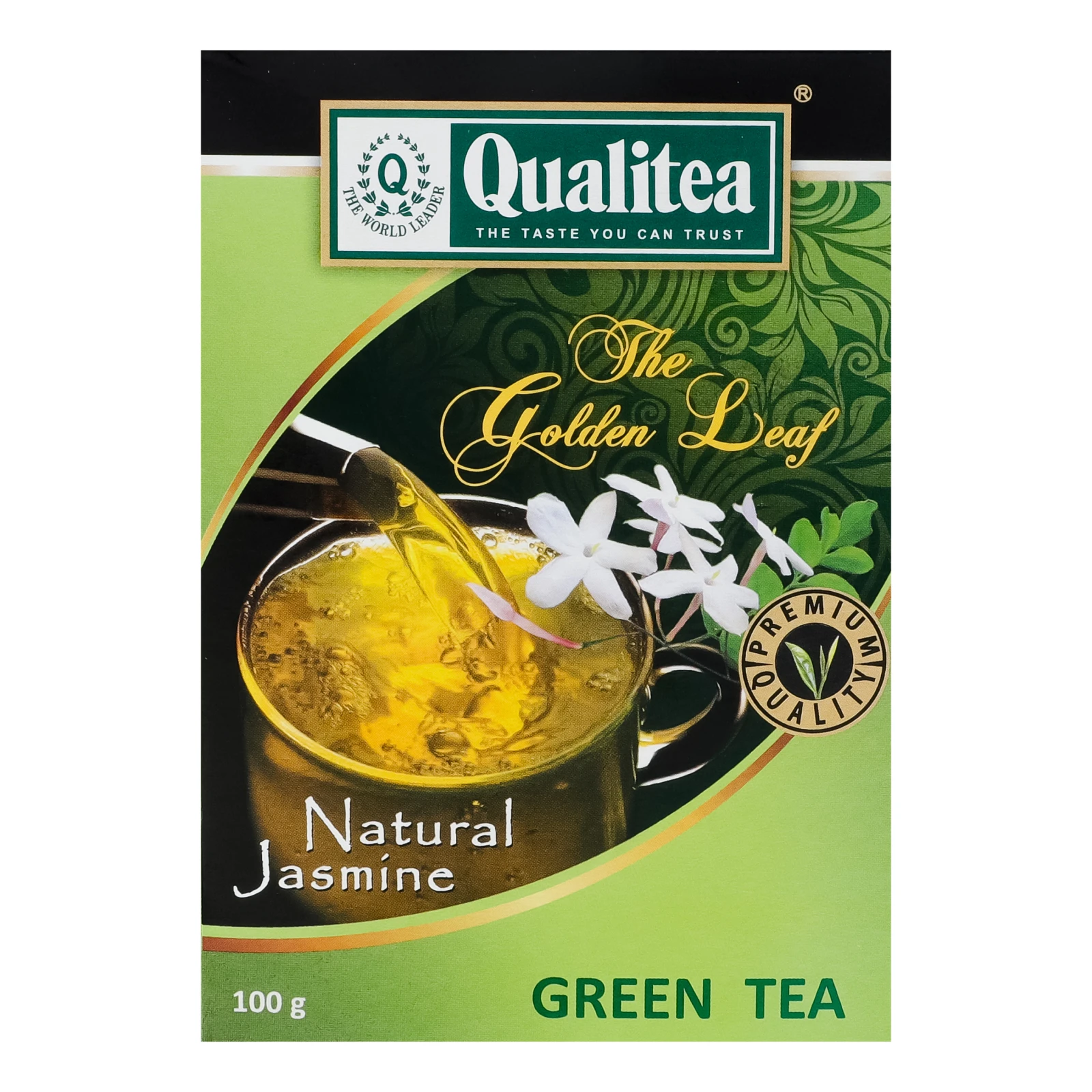Чай Qualitea Natural jasmine зелений байховий з квітками жасмину 100г фото 2