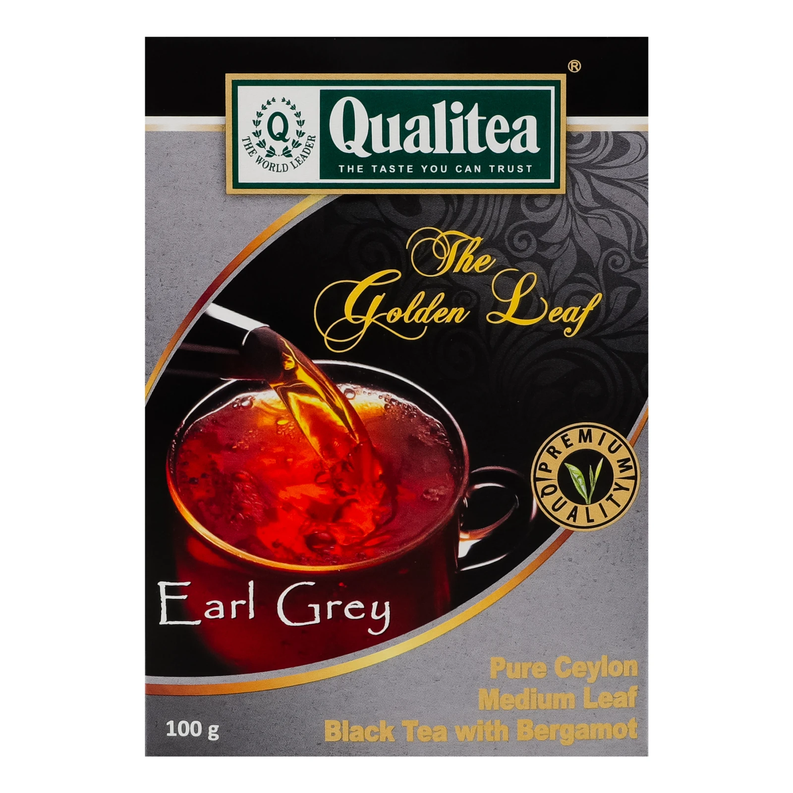 Чай Qualitea Earl Grey чорний цейлонський байховий середньолистовий з бергамотом 100г фото 2