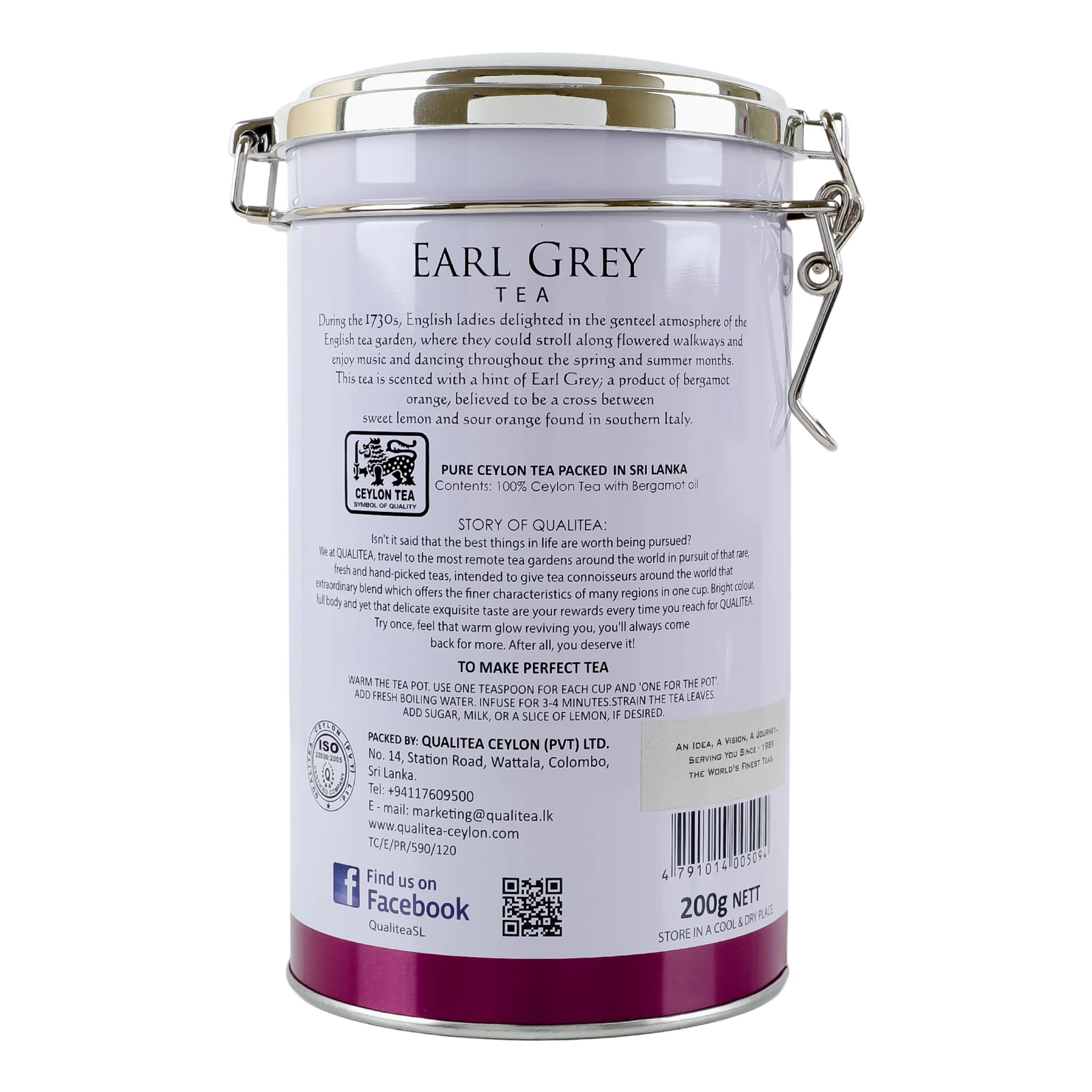 Чай Qualitea Earl Grey чорний байховий середньолистовий ароматизований бергамотом 200г Фото №:2