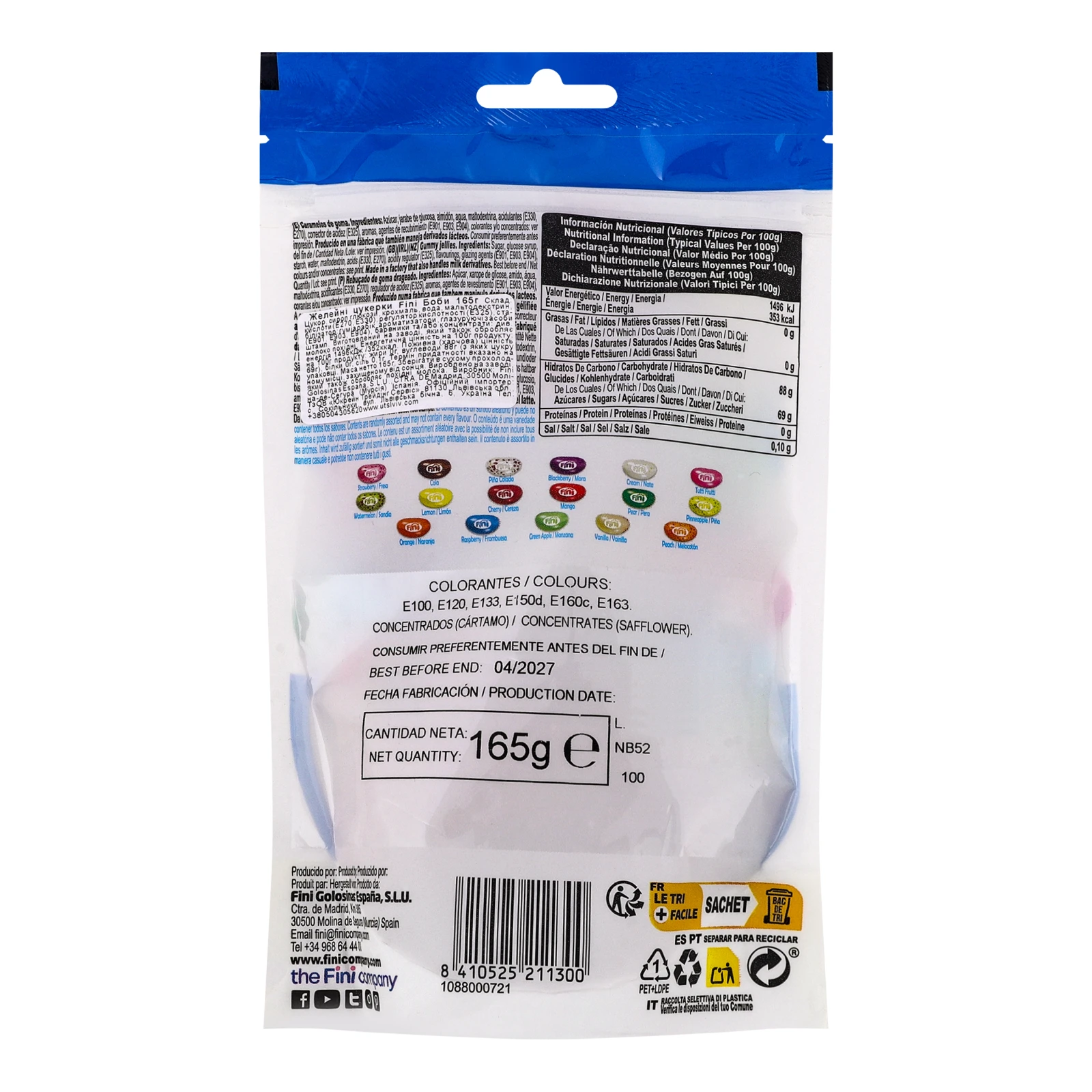 Цукерки желейні Fini Боби 165г Фото №:2