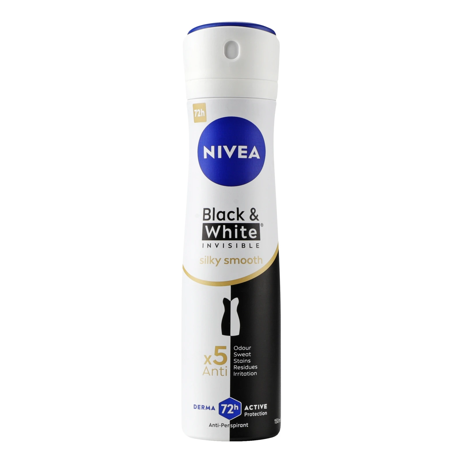 Антиперспірант Nivea Чорне та біле Невидимий гладкий шовк аерозоль 150мл Фото №:1