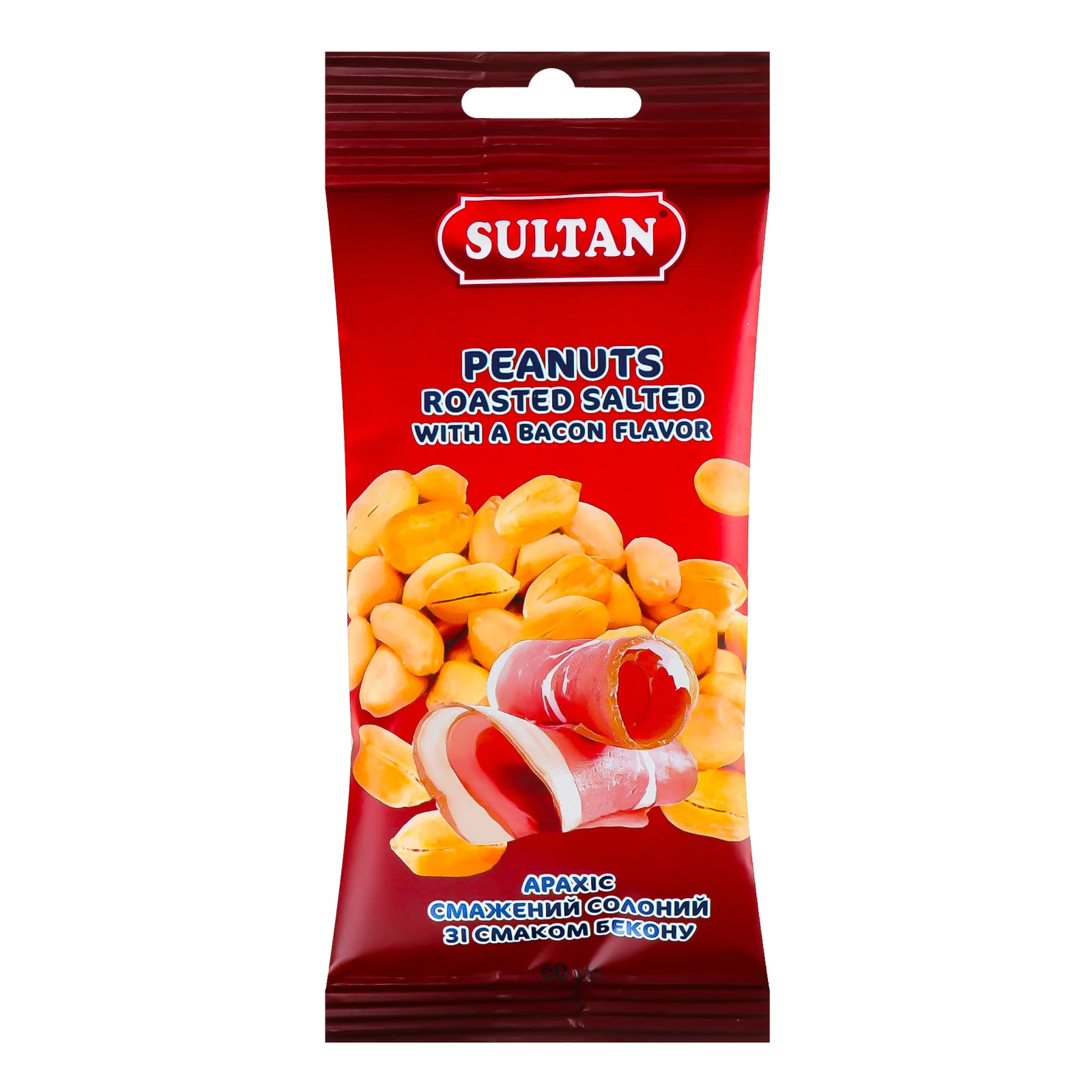 Арахіс Sultan смажений солоний зі смаком Бекону 60г Фото №:1