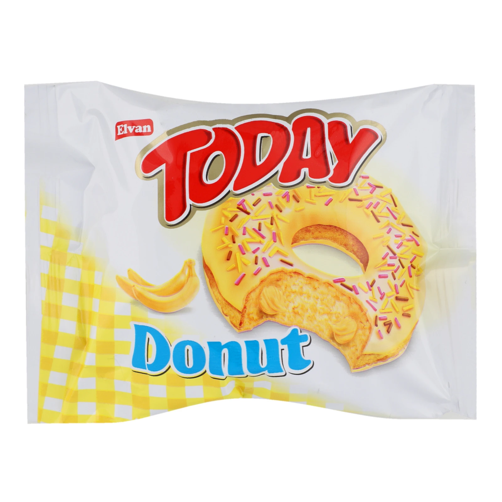 Донат-кекс Elvan Today Donut з начинкою зі смаком банана 50г Фото №:1