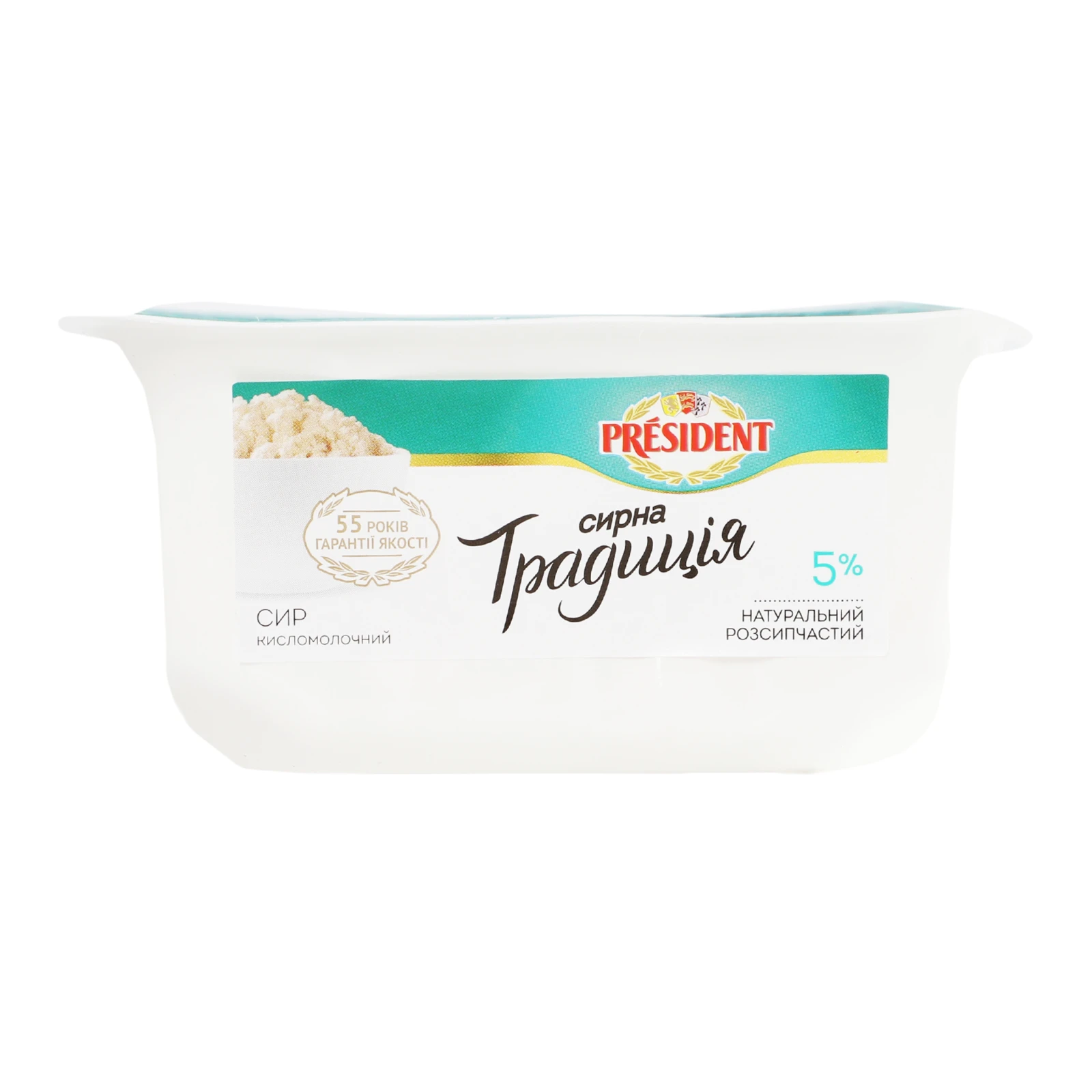 Сир кисломолочний President Творожна традиція 5% 300г Фото №:1