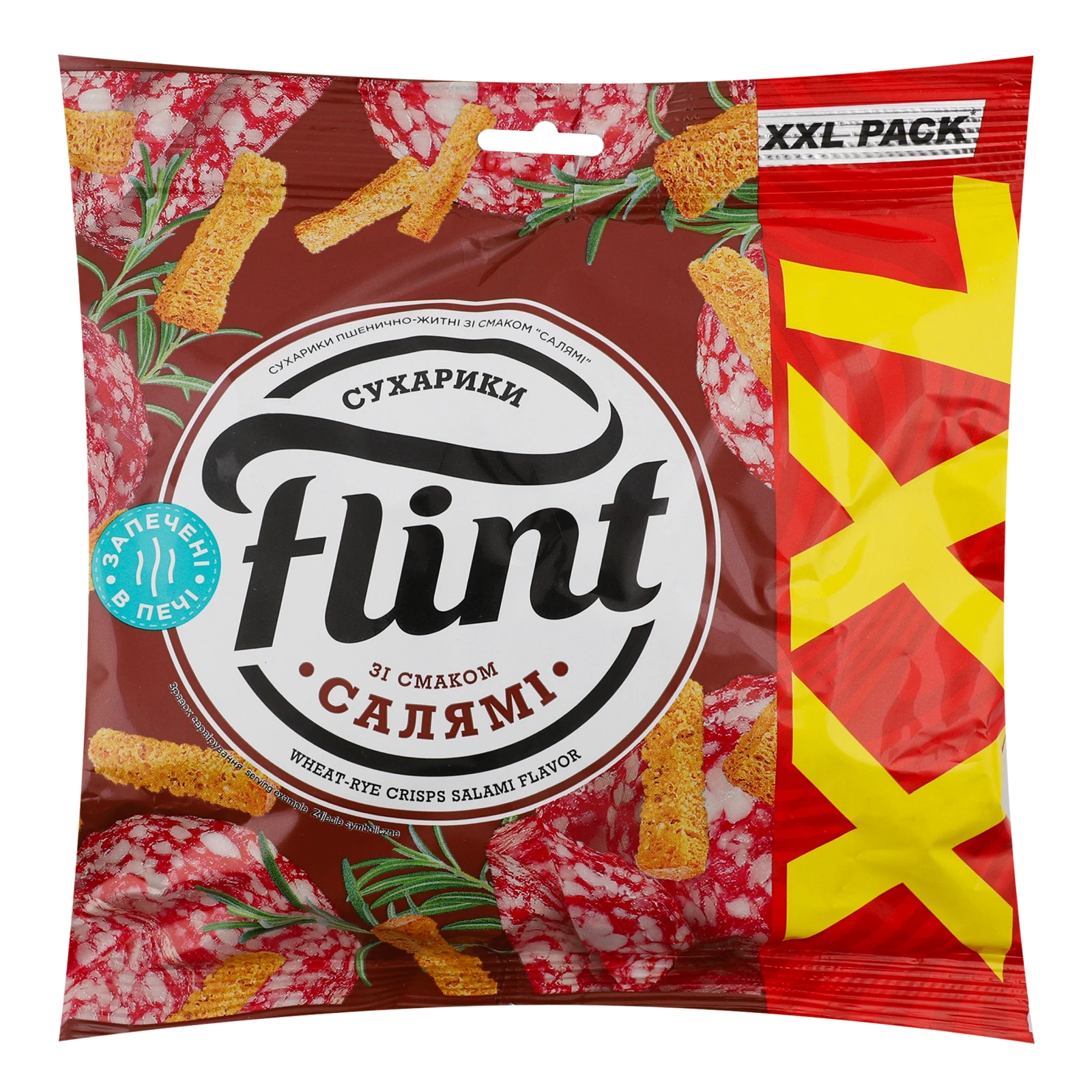 Сухарики Flint пшенично-житні зі смаком Салямі 140г