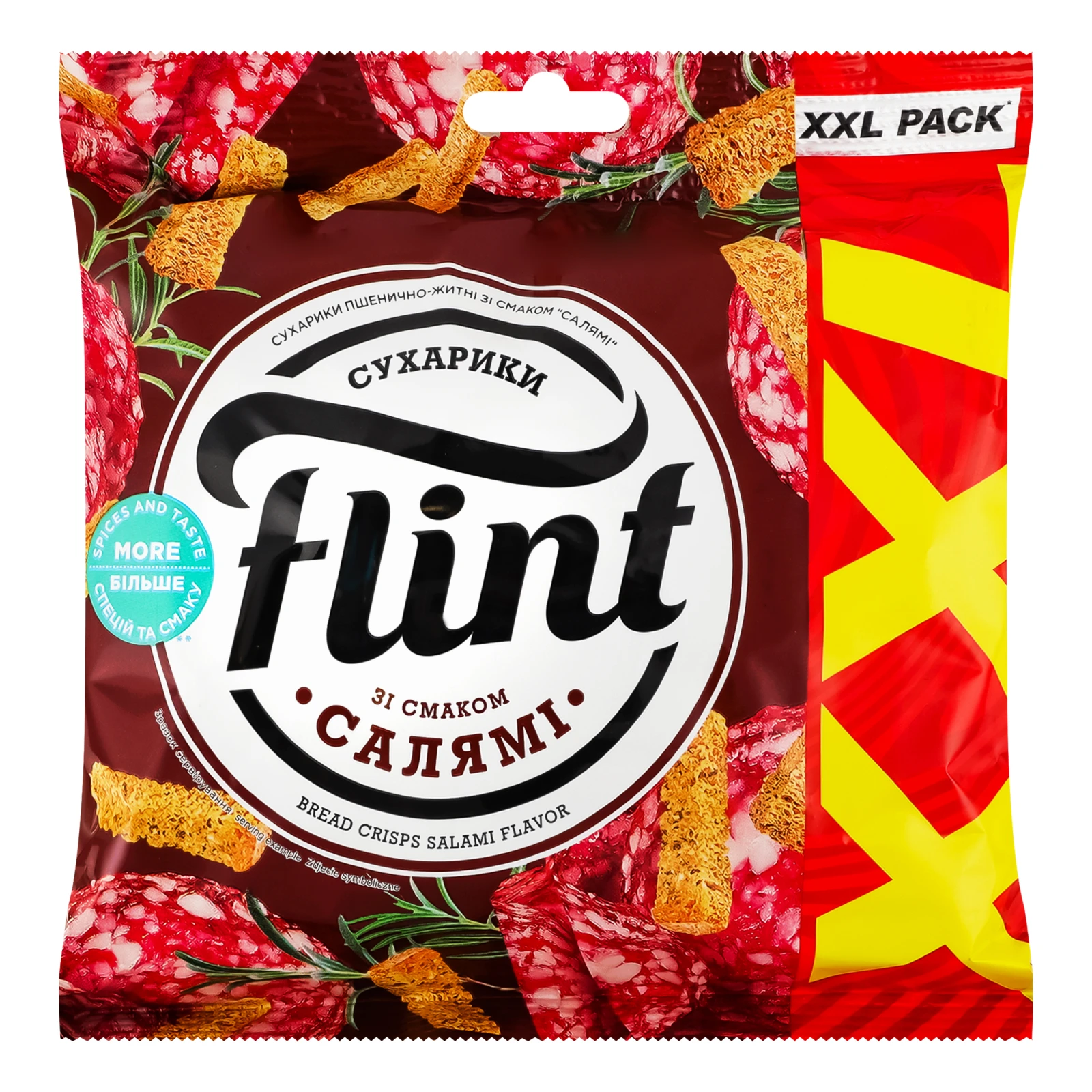 Сухарики Flint пшенично-житні зі смаком Салямі 140г Фото №:1