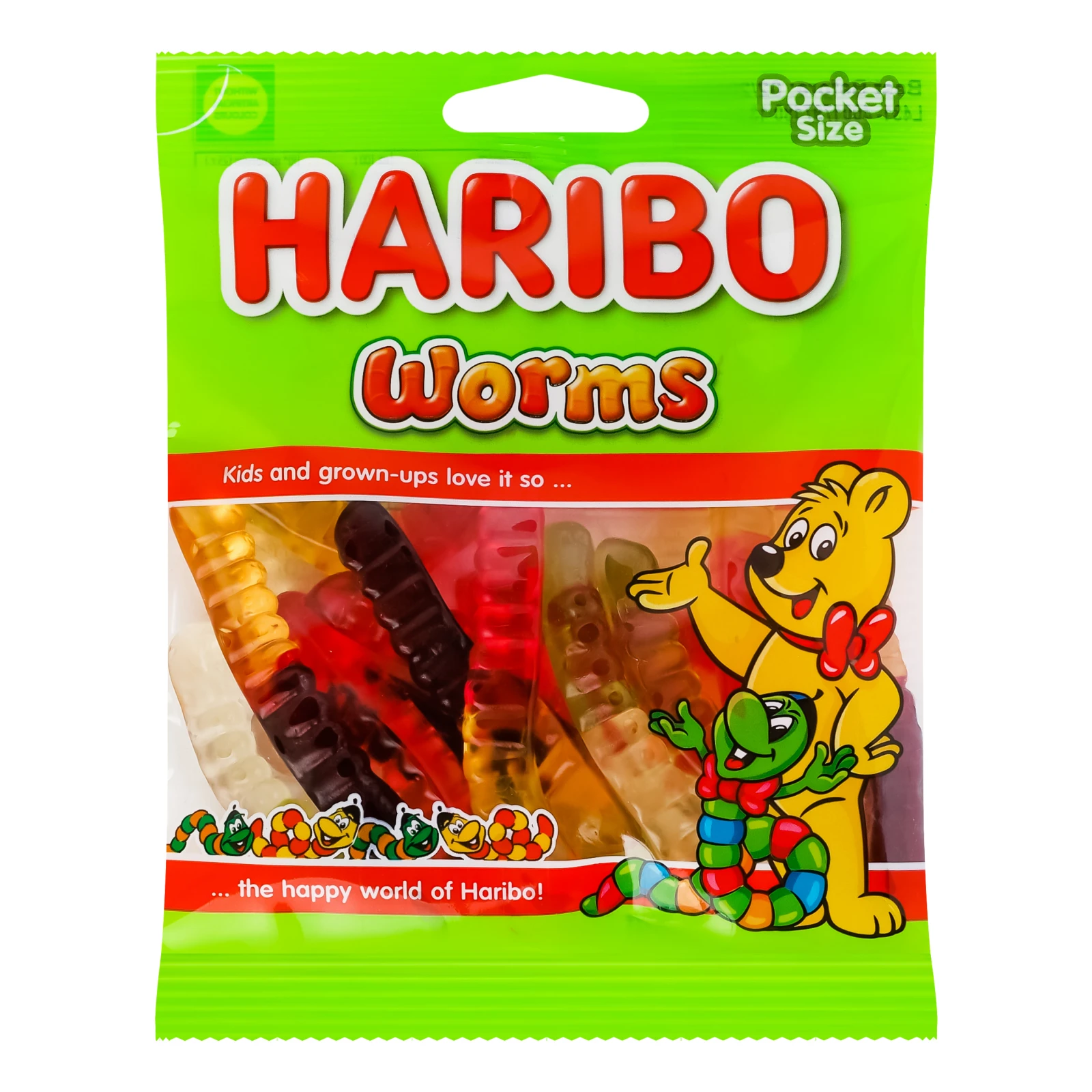 Цукерки желейні Haribo Worms неглазуровані 80г Фото №:1
