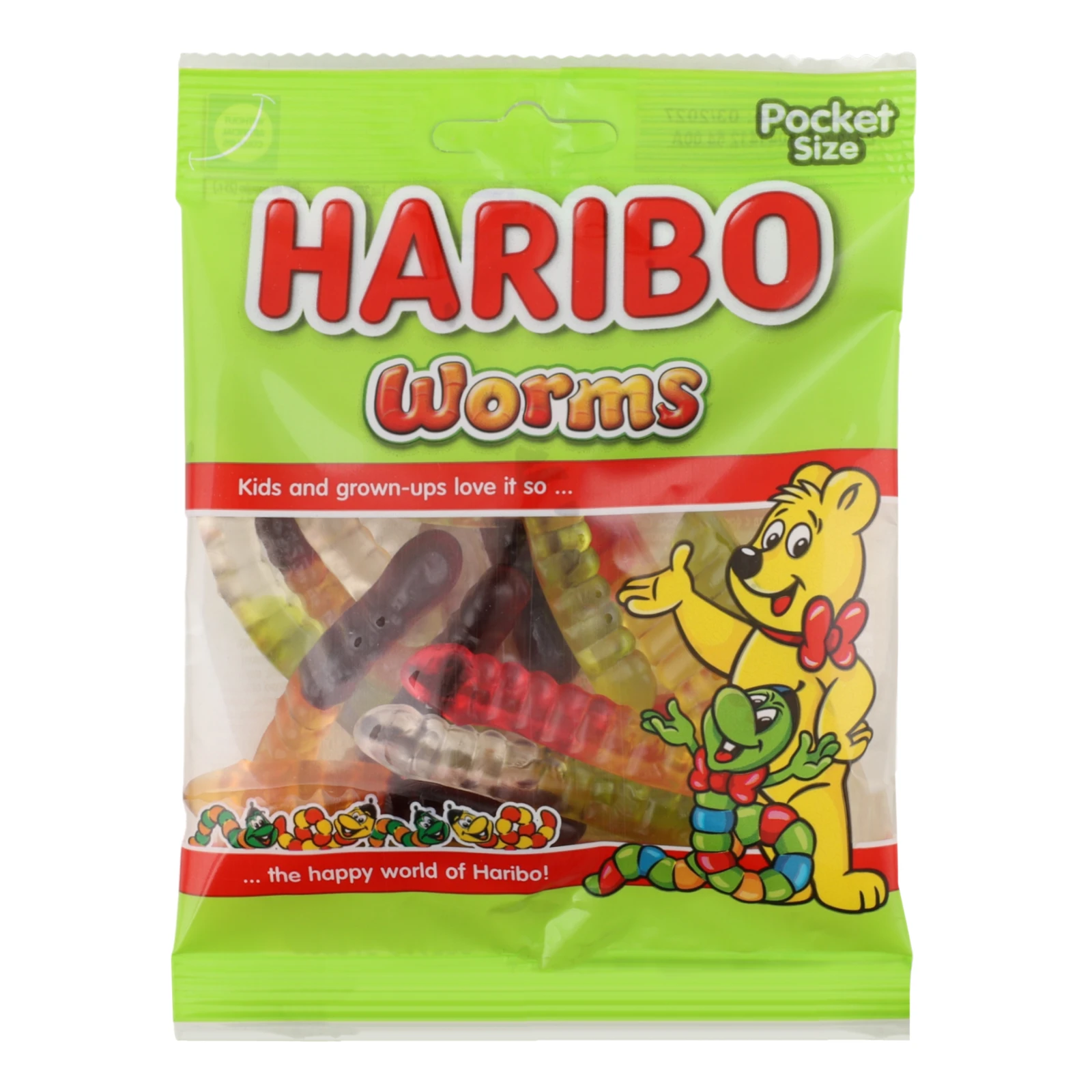 Цукерки желейні Haribo Worms неглазуровані 80г Фото №:1