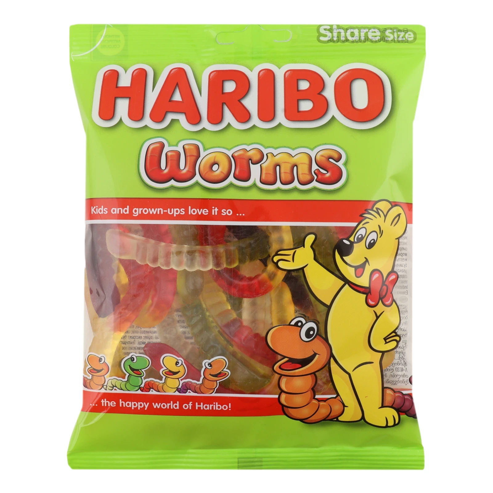 Цукерки желейні Haribo Worms неглазуровані 150г Фото №:1