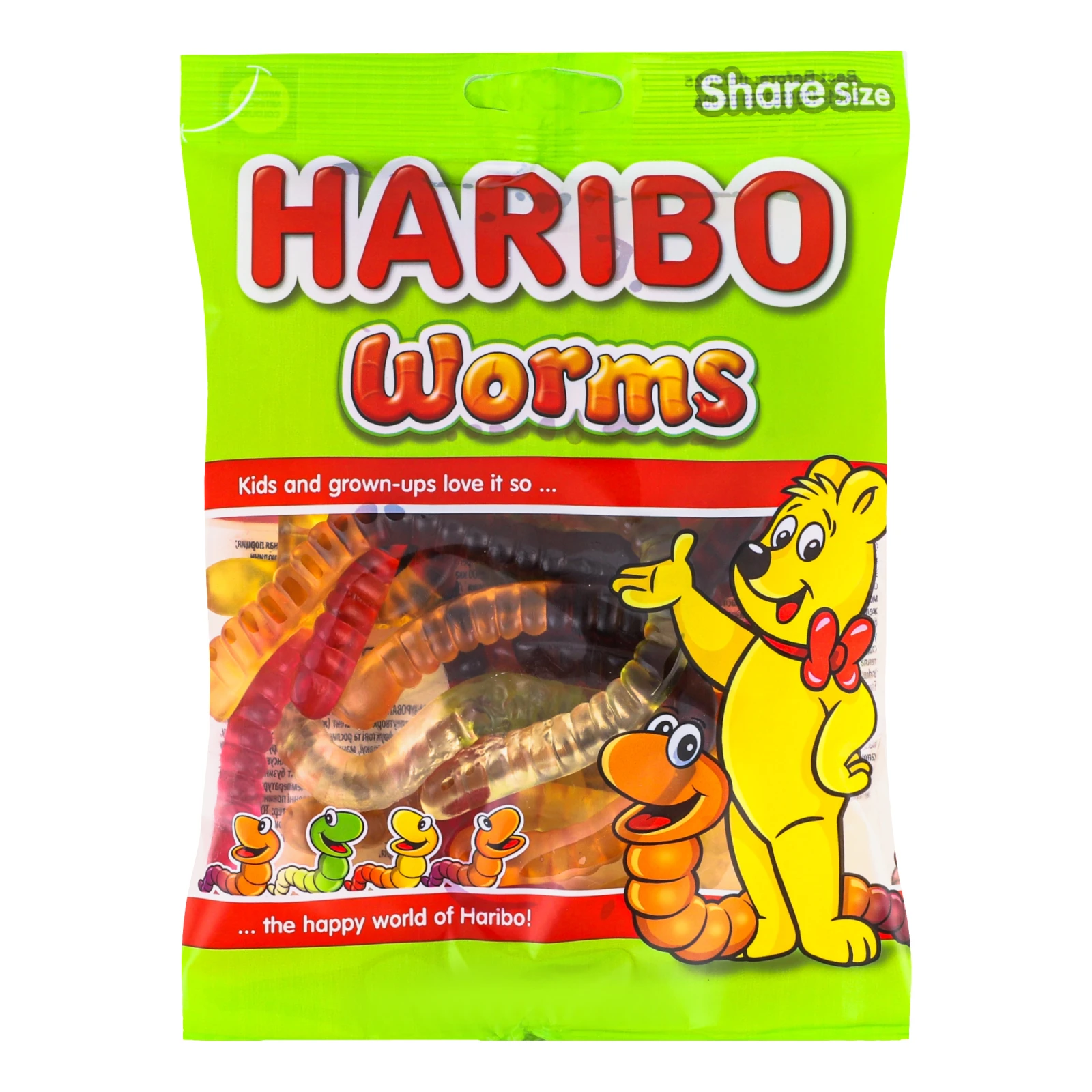 Цукерки желейні Haribo Worms неглазуровані 150г Фото навігації №:1