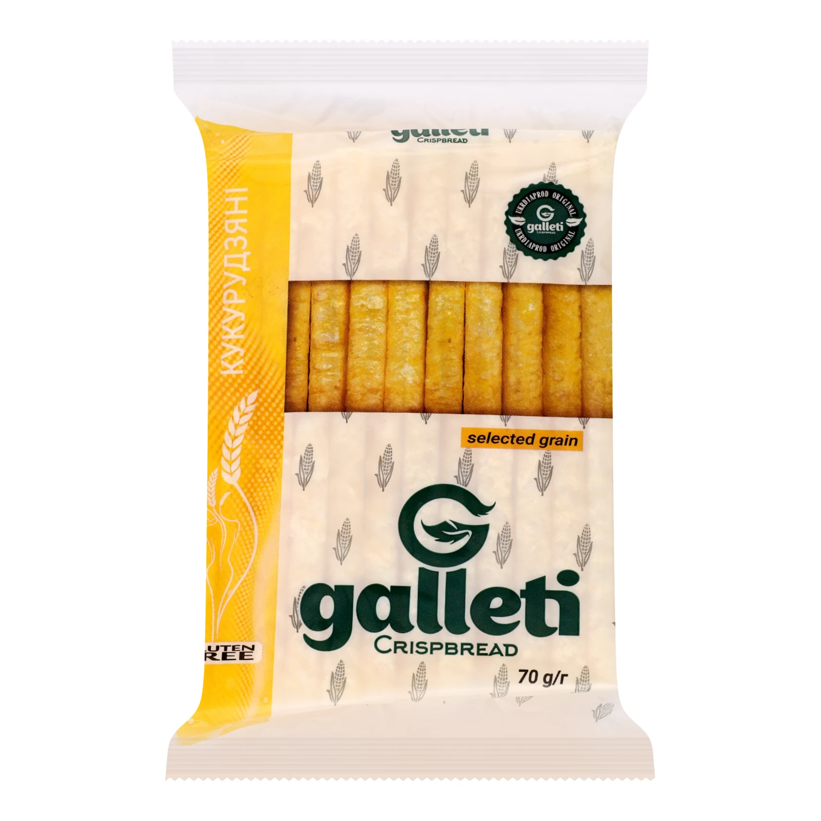 Хлібці Galleti хрусткі кукурудзяні 70г Фото навігації №:1