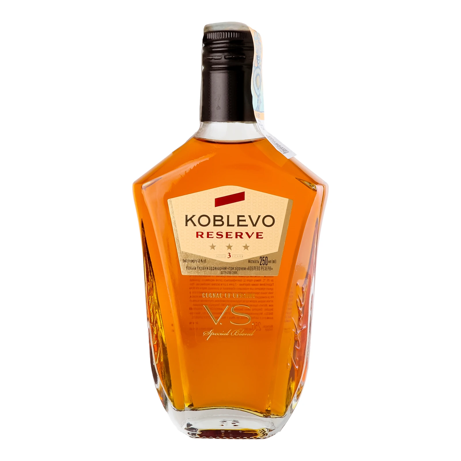 Коньяк Koblevo Reserve VS 3 зірки ординарний 40% 0.25л Фото №:1
