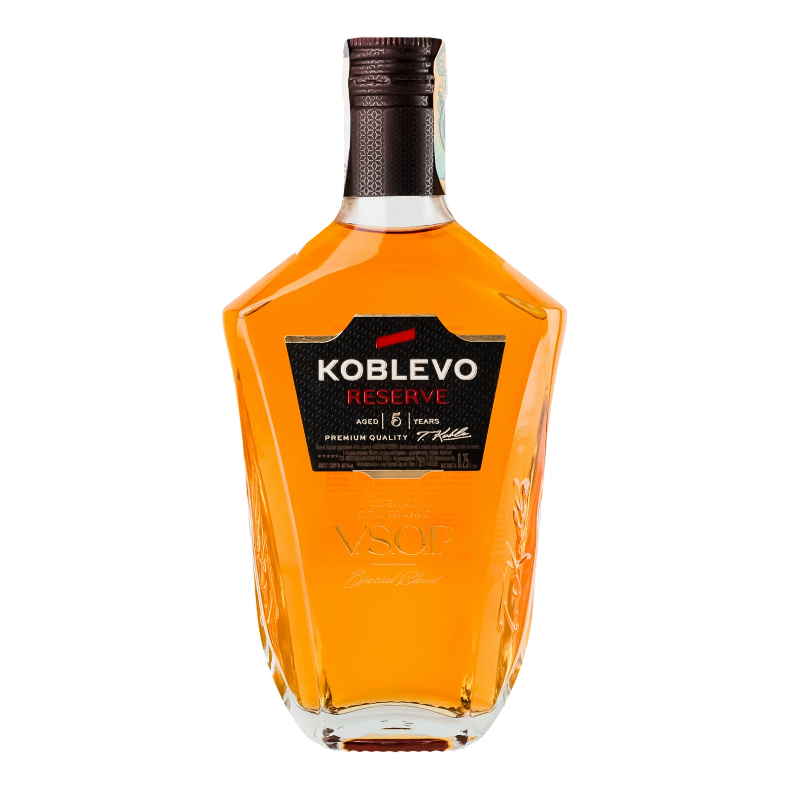 Коньяк Koblevo Reserve V.S.O.P. 5 зірок ординарний 40% 0.25л Фото №:1
