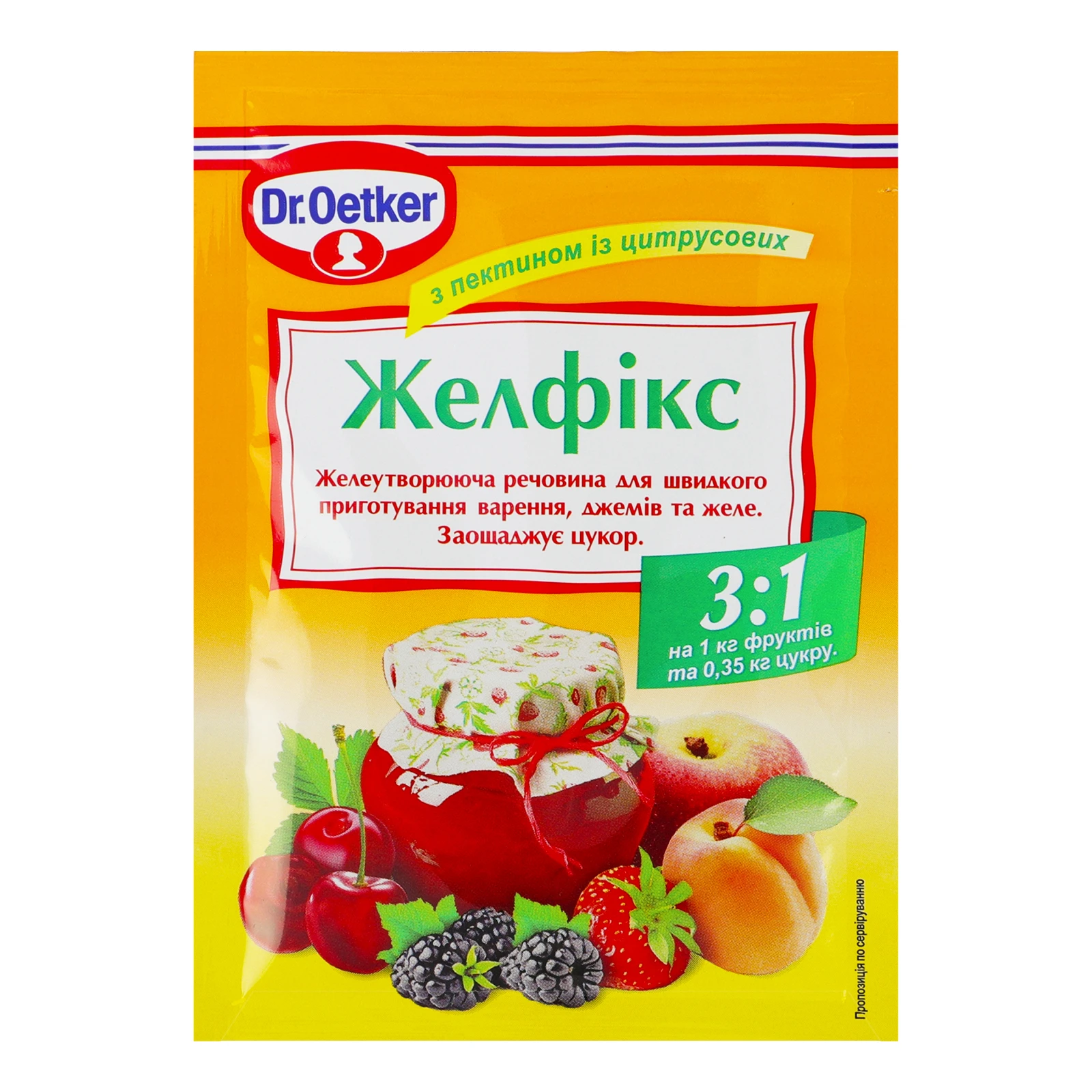Желфікс Dr.Oetker з пектином із цитрусових 3:1 25г Фото №:1