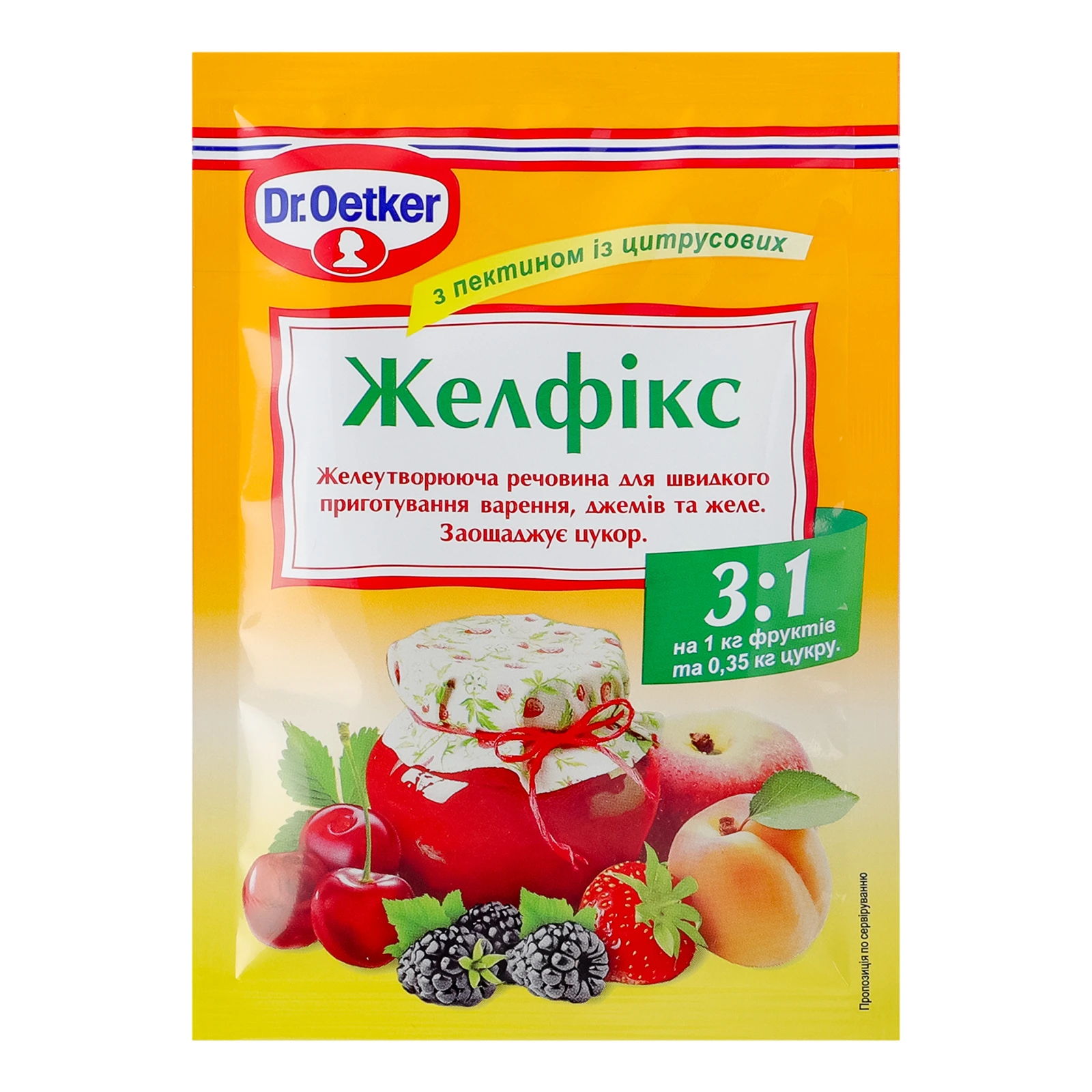 Желфікс Dr.Oetker з пектином із цитрусових 3:1 25г Фото №:1