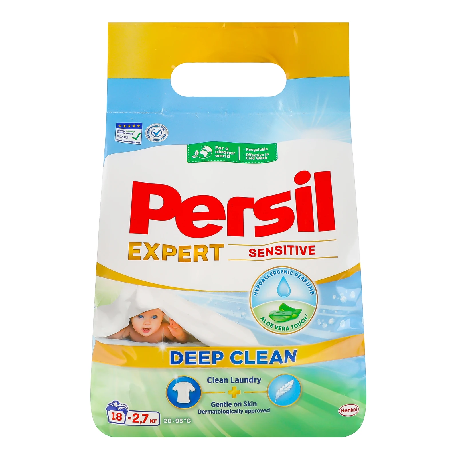 Засіб мийний Persil Deep Clean Expert Sensitive синтетичний 2.7кг