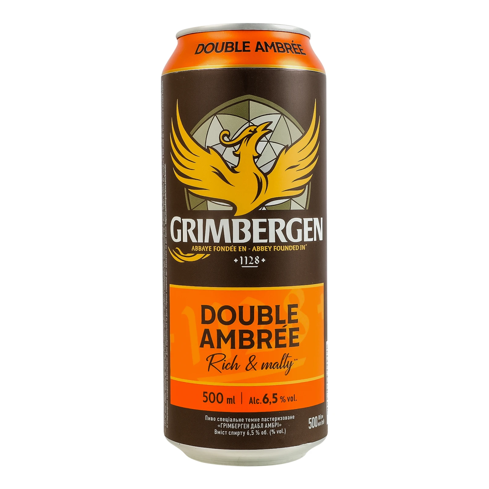 Пиво Grimbergen Double Ambree Rich&Malty спеціальне темне пастеризоване 6.5% 0.5л Фото №:1