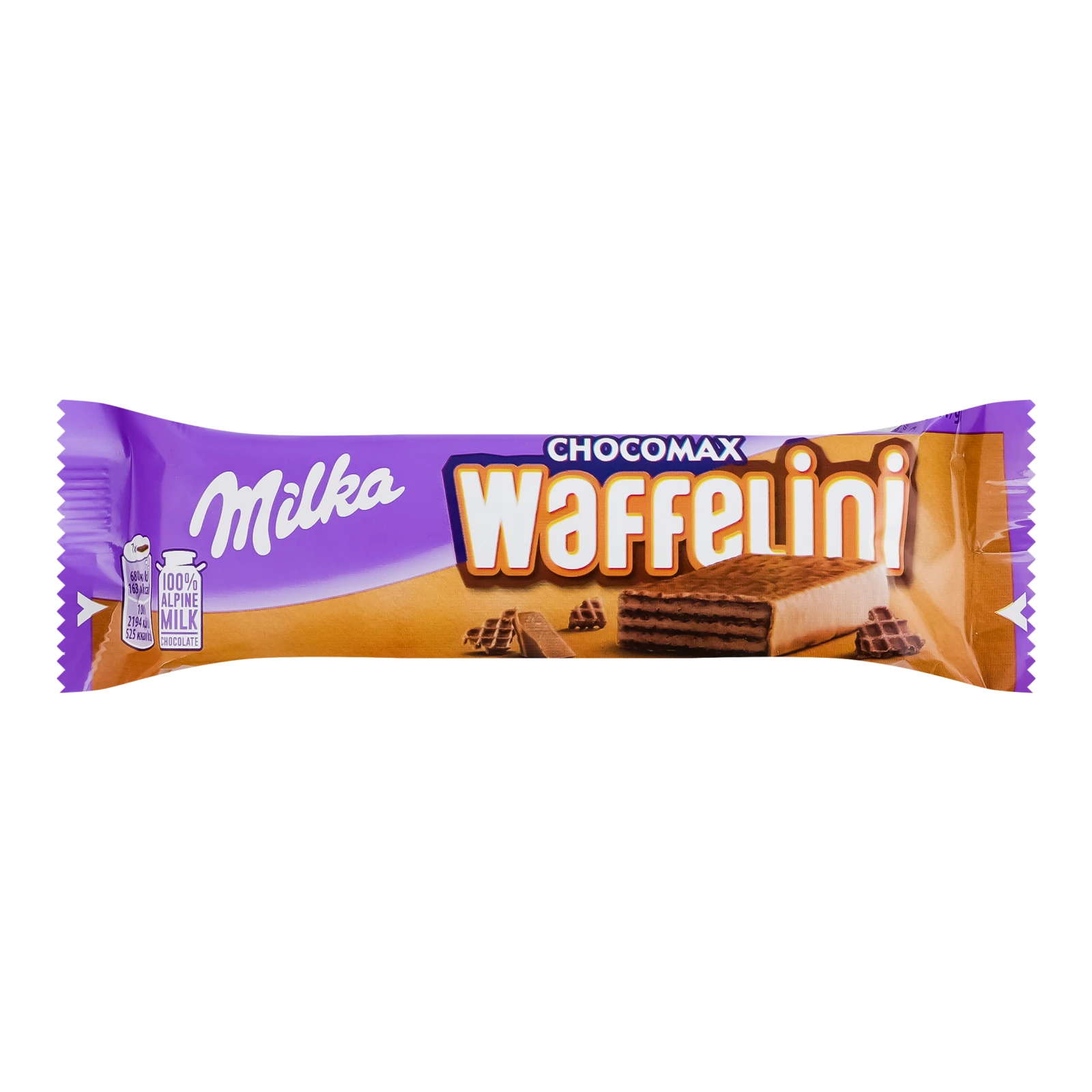 Вафлі Milka Waffelini Chocomax покриті молочним шоколадом з начинкою з какао 31г Фото №:1