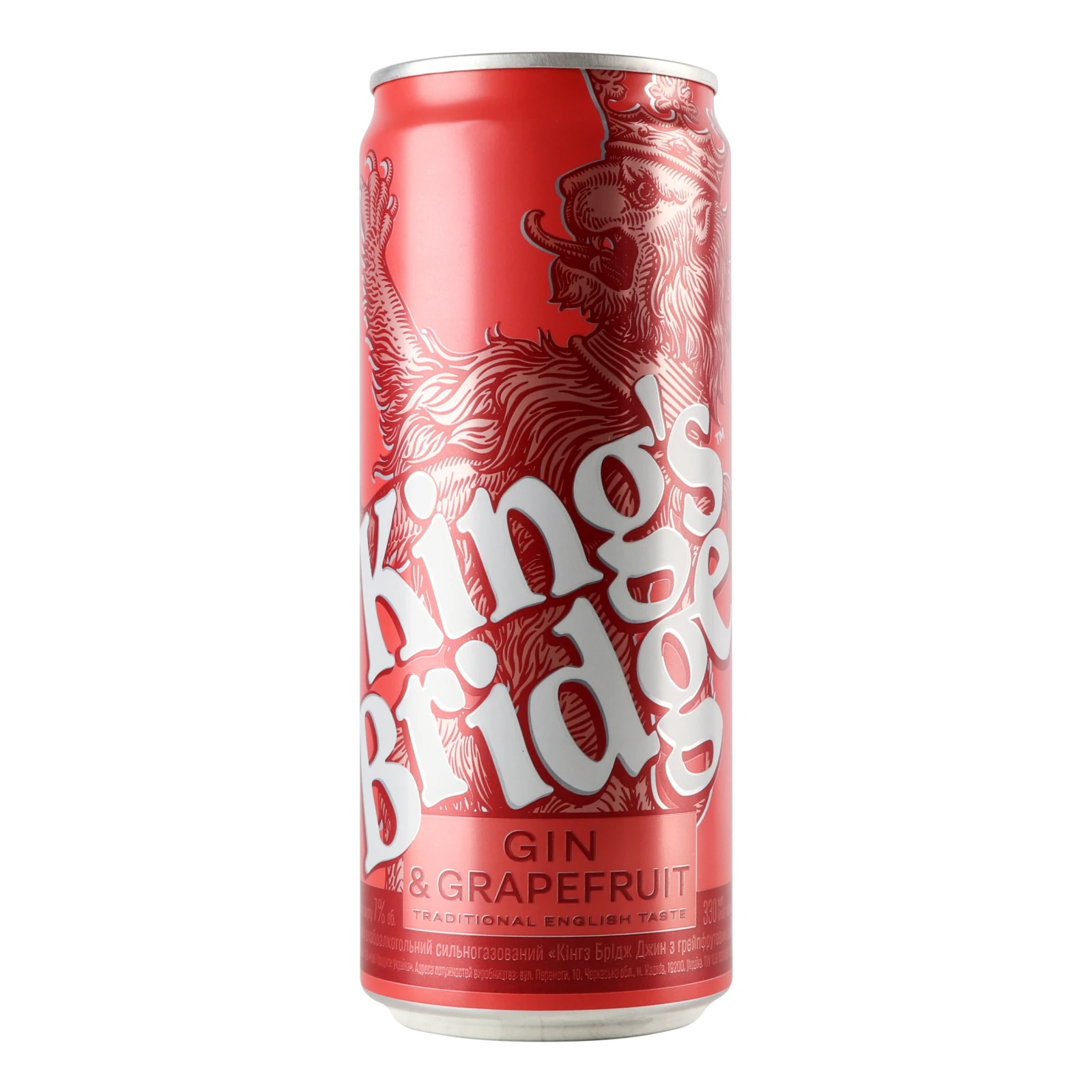 Напій слабоалкогольний King's Bridge Gin&Grapefruit сильногазований 7% 0.33л Фото №:1