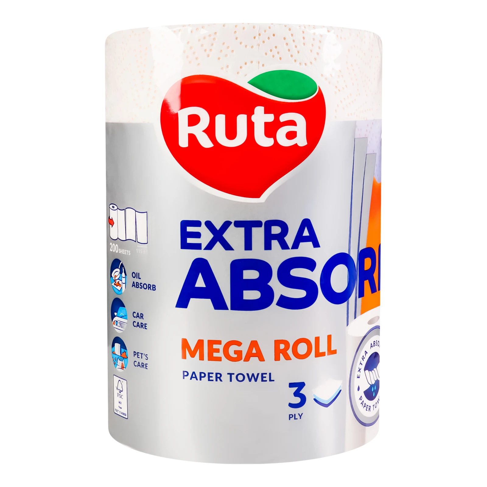 Рушник паперовий Ruta Selecta Extra absorb 3-х шаровий 1шт Фото №:1