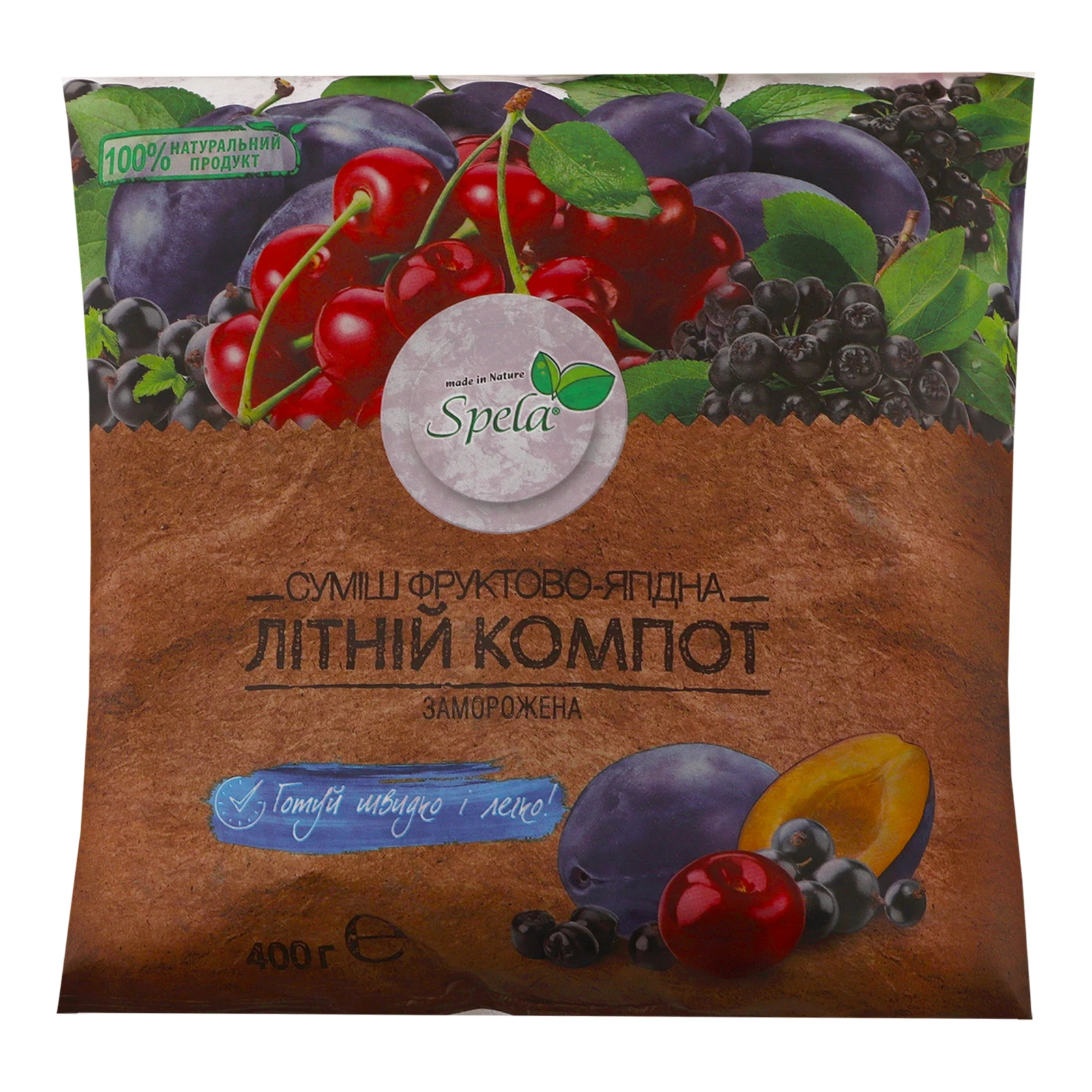Суміш фруктово-ягідна Spela Літній компот заморожена 400г Фото №:1