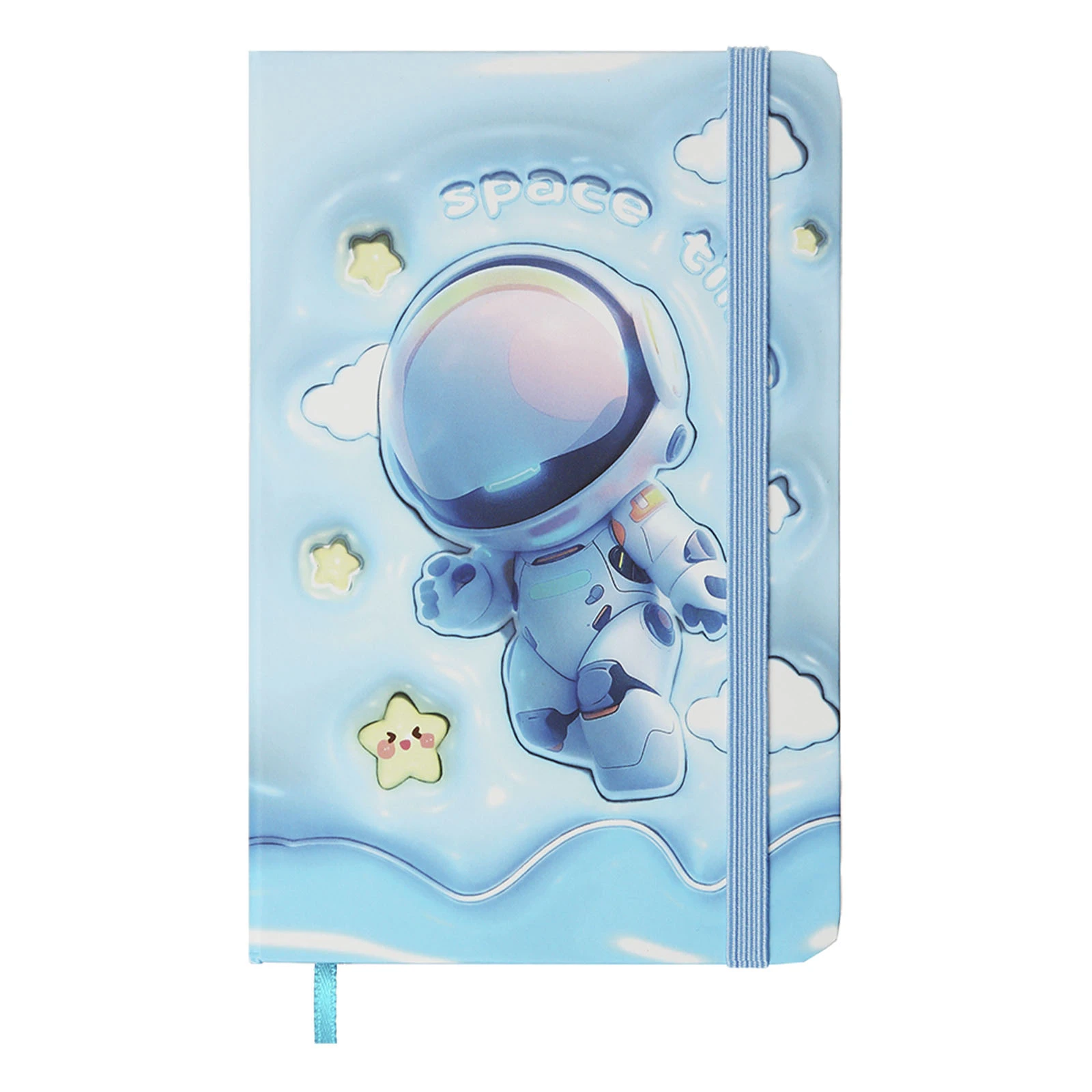 Книжка Zibi записна Astronaut kids line на гумці А6 80арк, клітинка, офсет, тв.лам.обл. блакитна