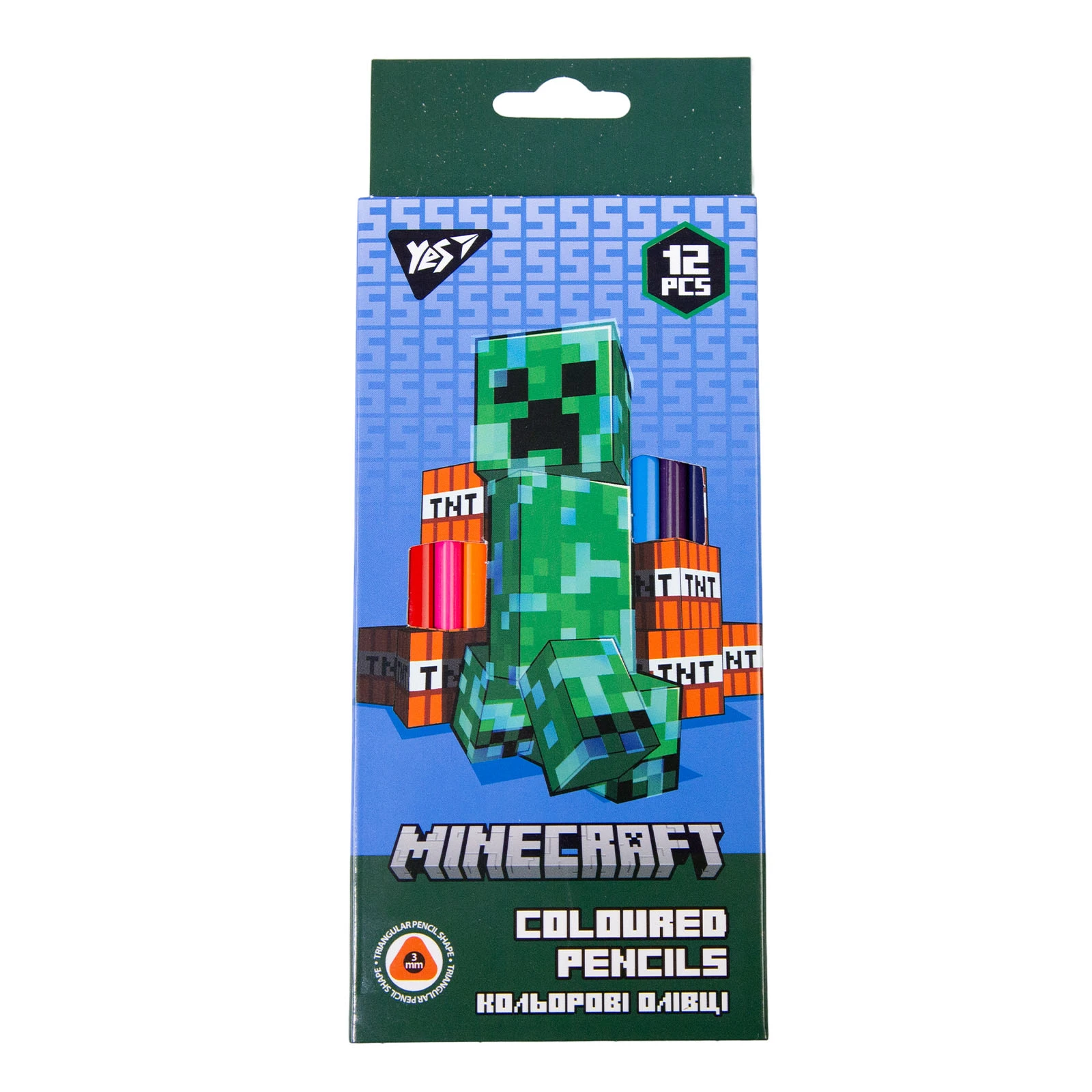 Олівці Yes кольорові 12шт Minecraft Фото №:1
