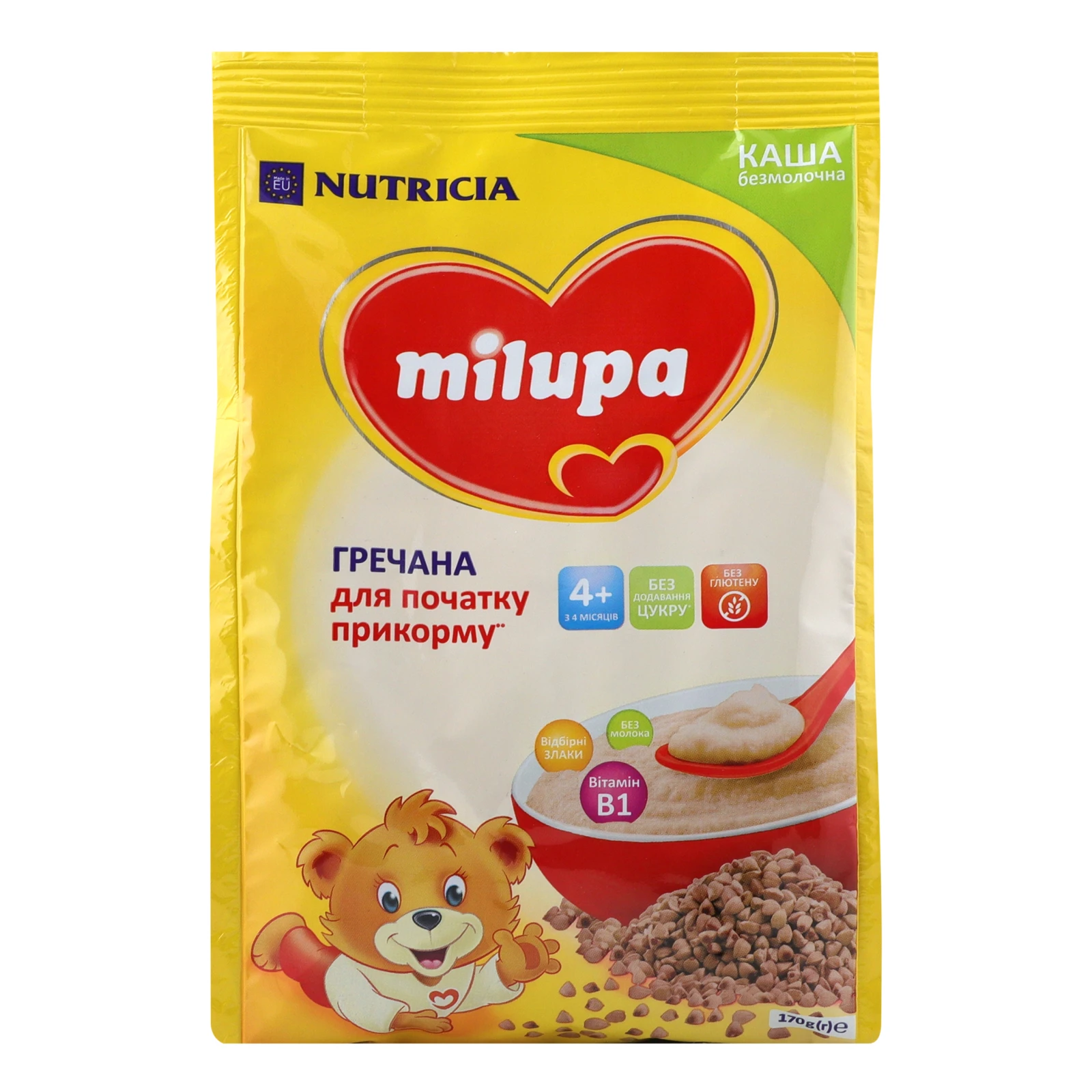 Каша безмолочна Milupa суха гречана для дітей від 4-х місяців 170г Фото №:1