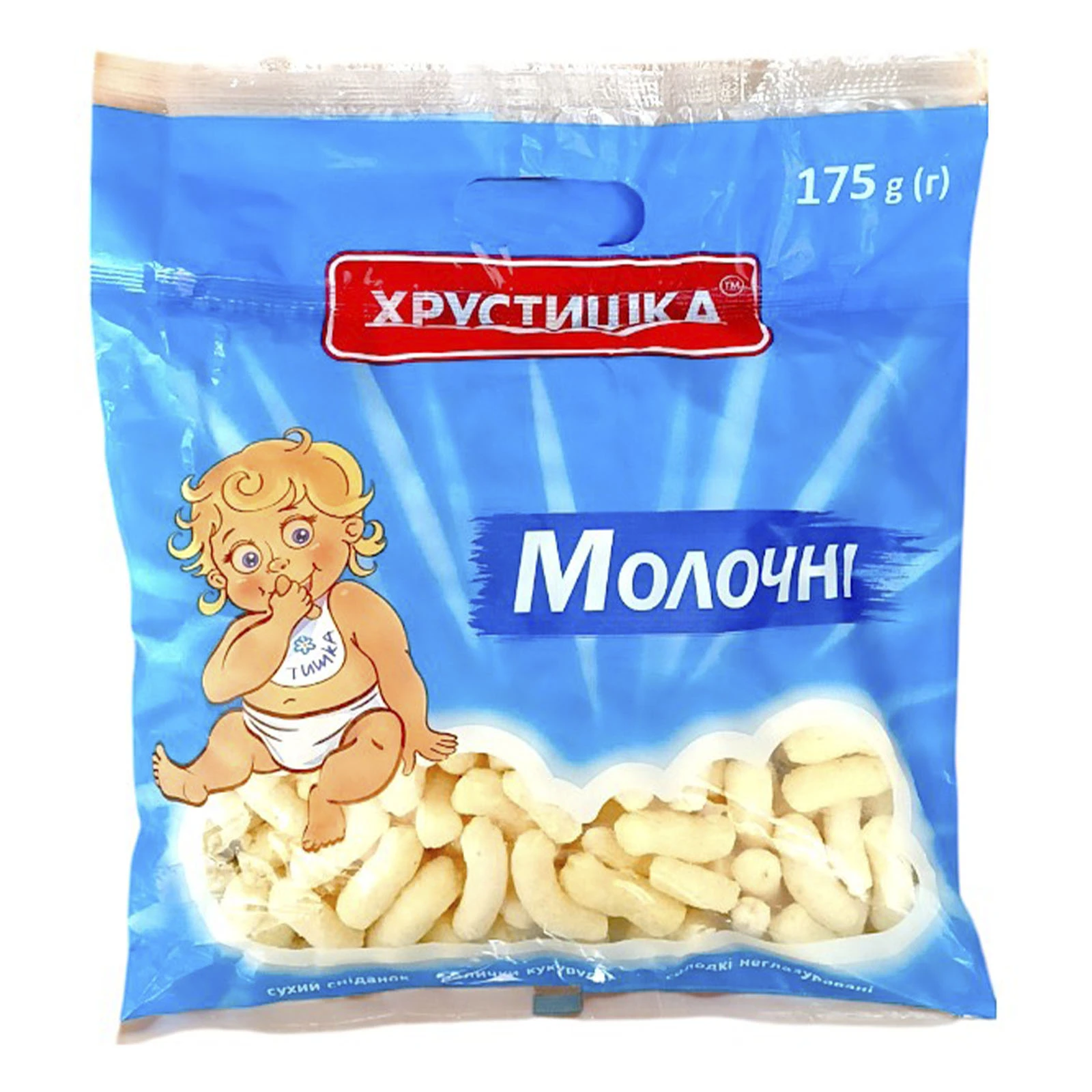 Сухий сніданок Хрустiшка 175г палички кукурузні молочні Фото №:1