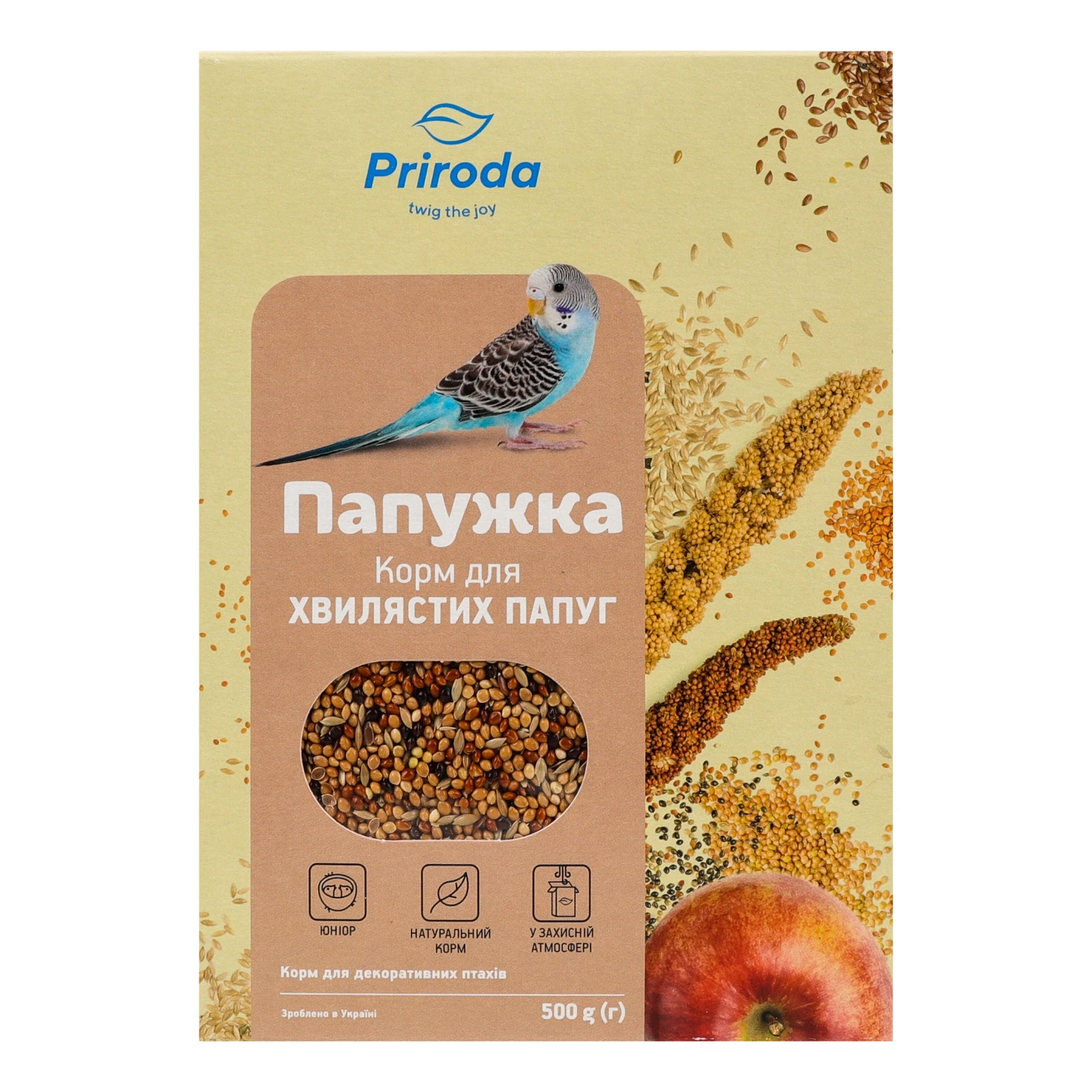 Корм для птахів Природа Папужка Юніор для хвилястих папуг 500г Фото №:1