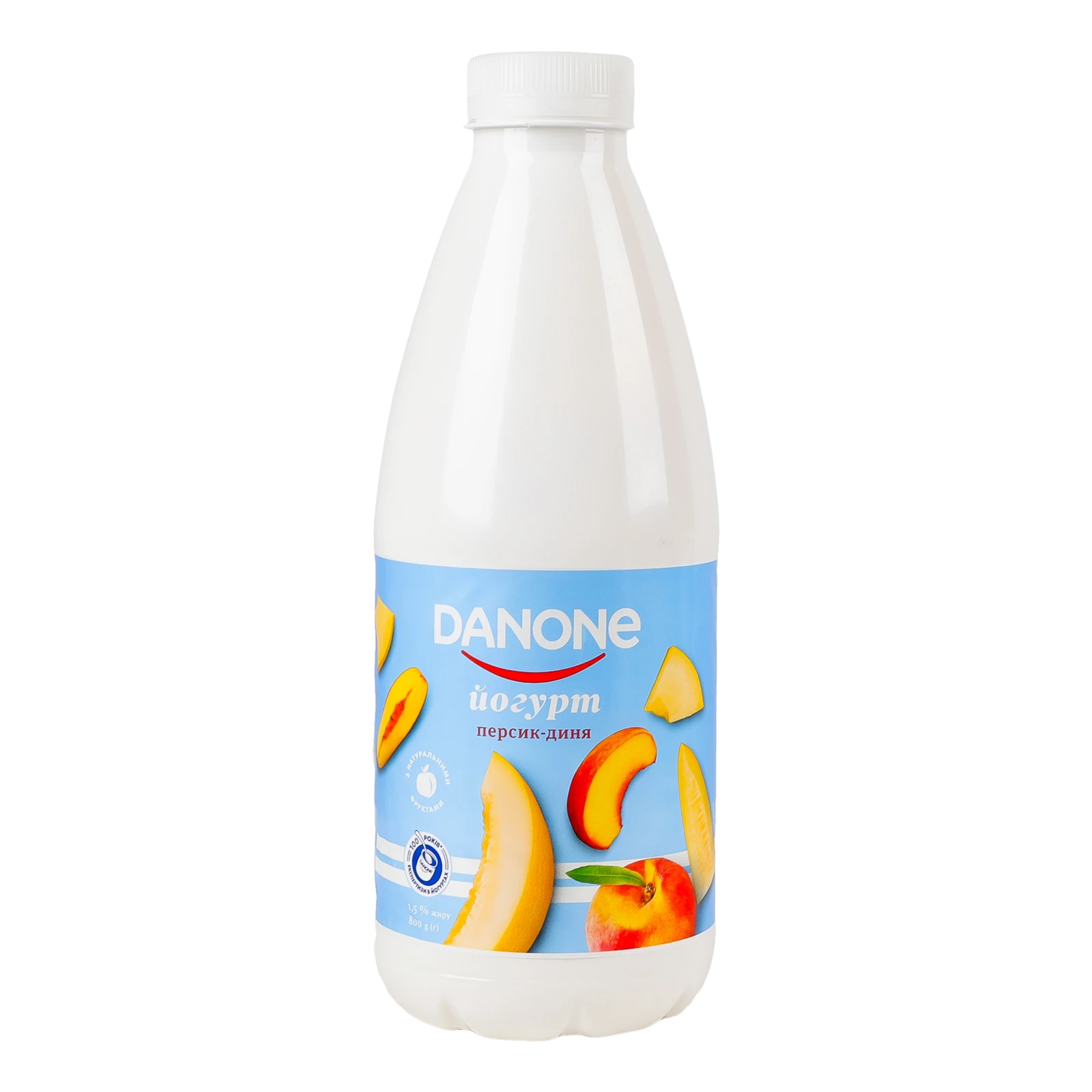 Йогурт Danone питний Персик-диня 1.5% 800г Фото навігації №:1