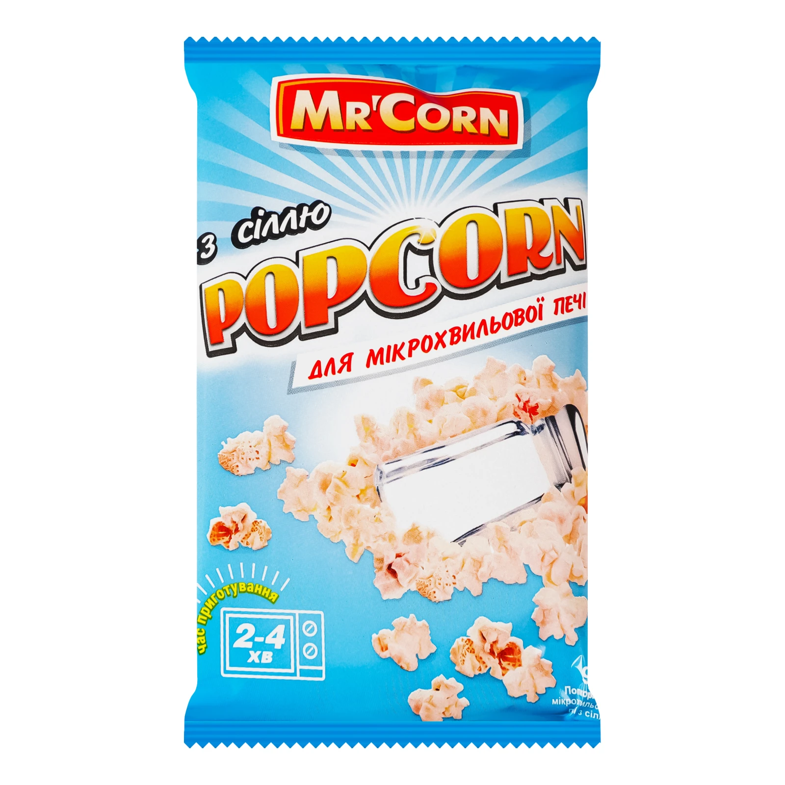 Попкорн Mr'Corn для мікрохвильової печі з сіллю 90г Фото №:1