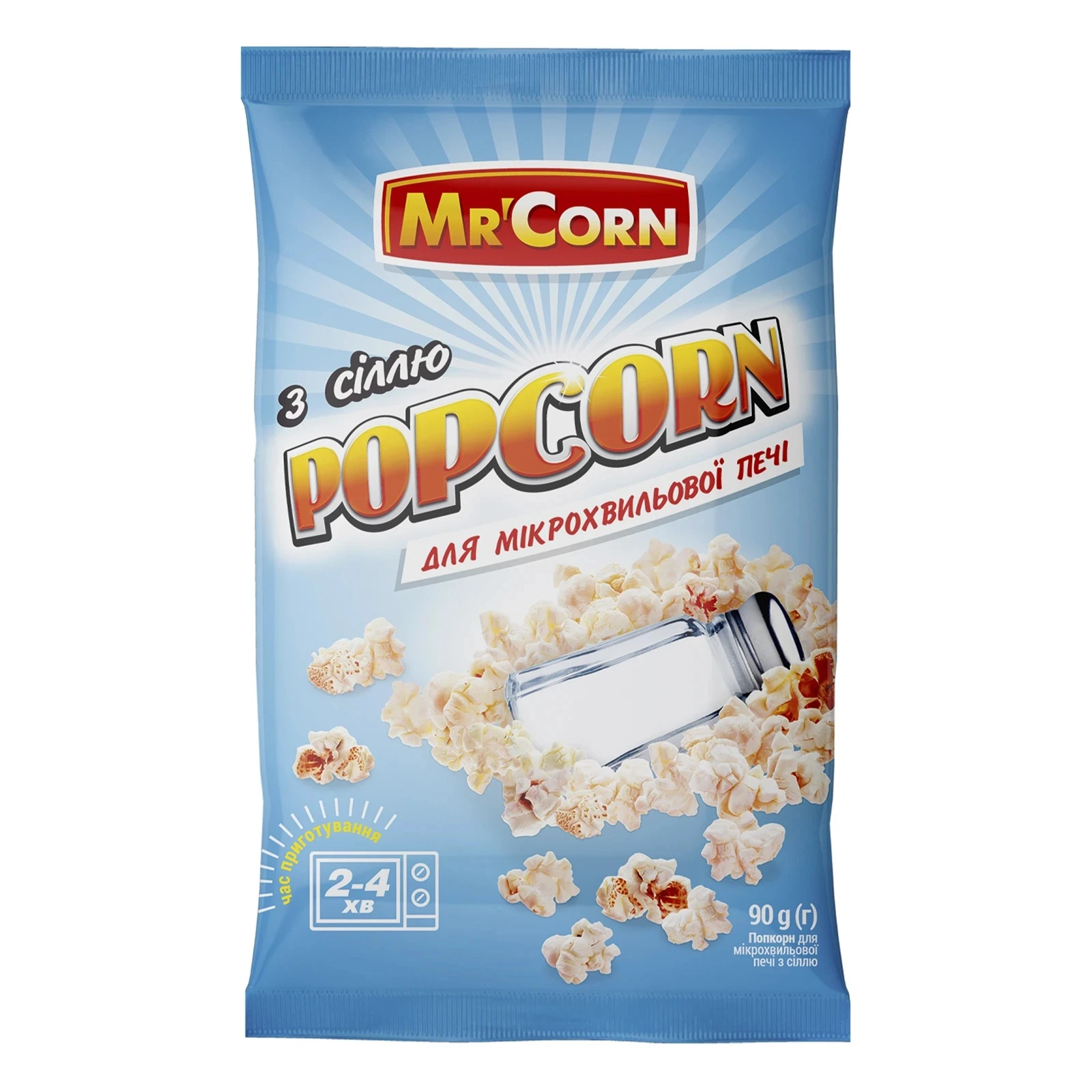 Попкорн Mr'Corn для мікрохвильової печі з сіллю 90г Фото №:1