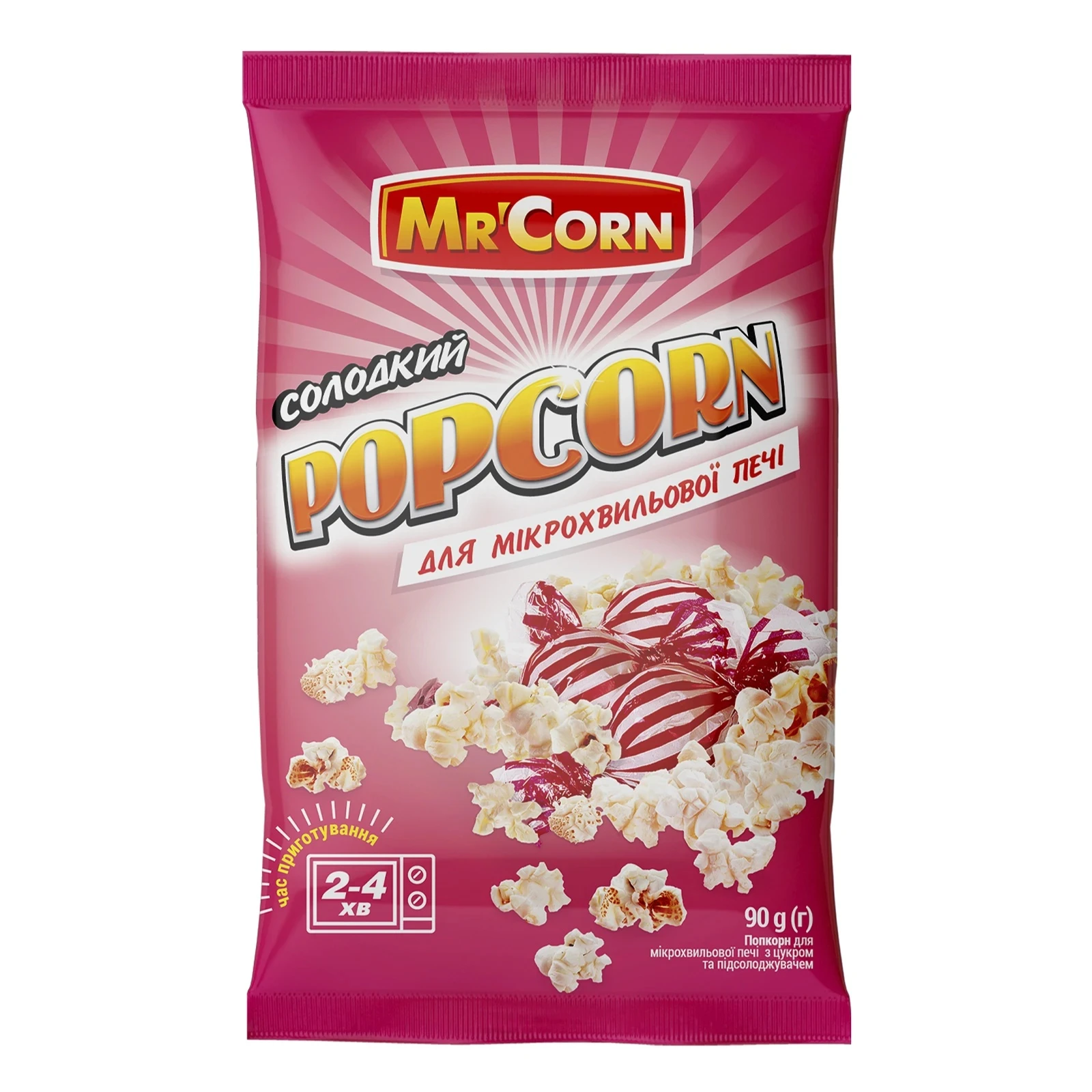 Попкорн  Mr`Corn 90г солодкий Фото навігації №:1