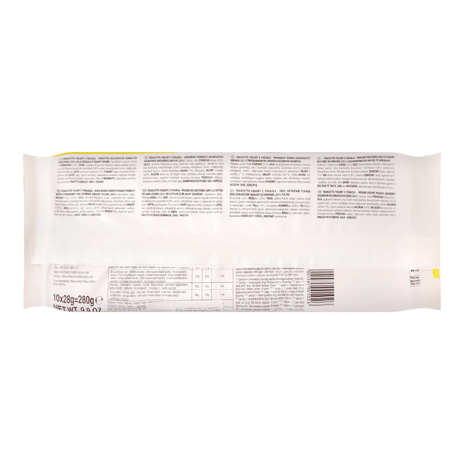 Бісквіти Balconi Trancetto міні полуниця та йогурт 10х28г Фото №:2